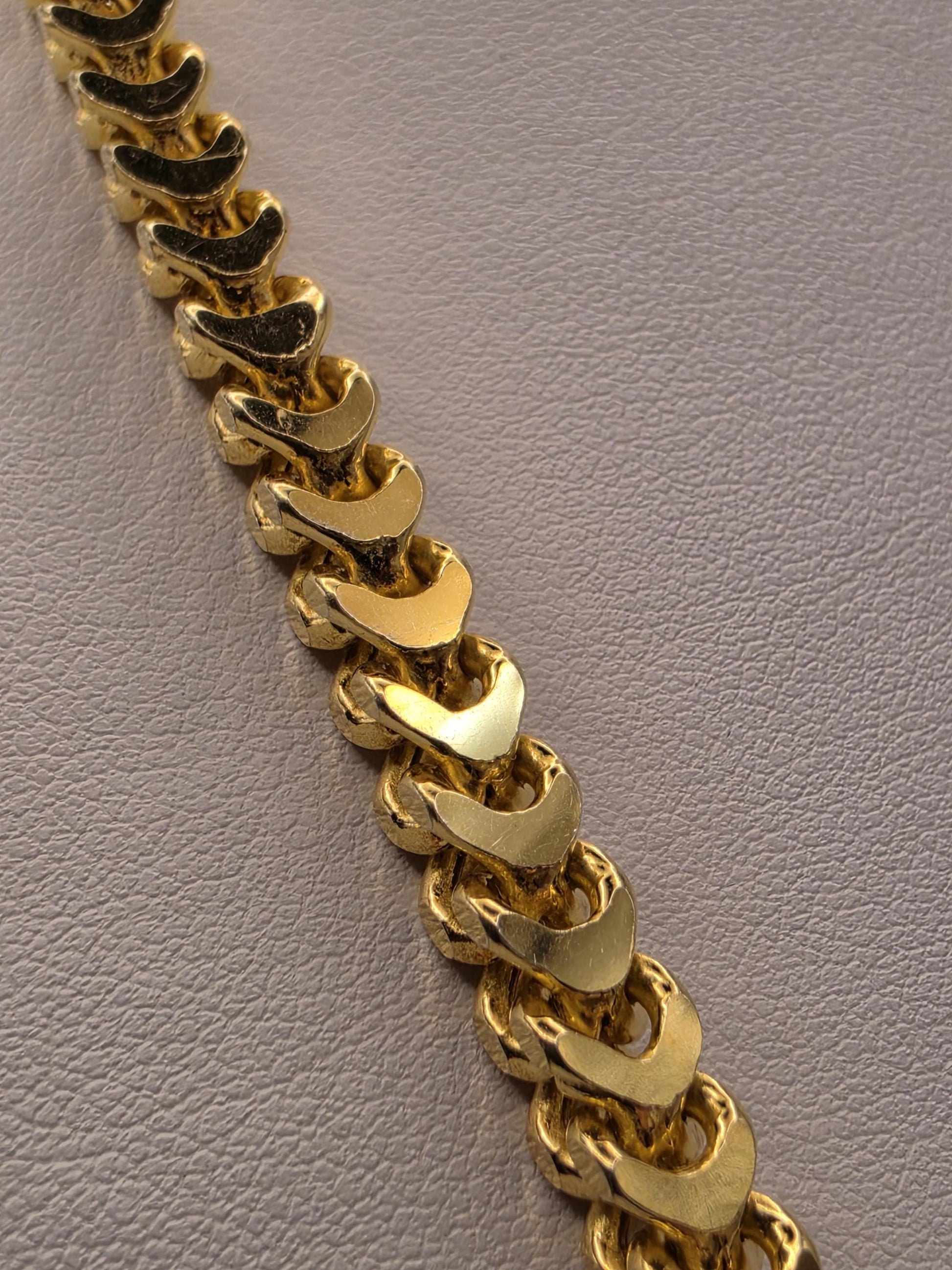 Gold Plated Sterling Silver Curb Necklace 30" 5.5mm - view 7