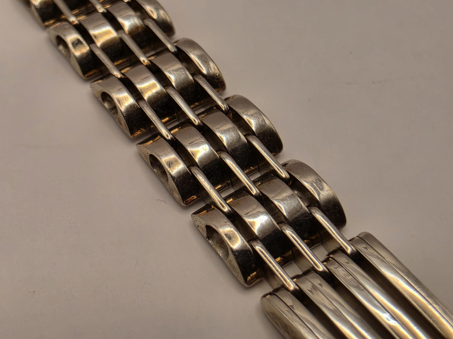 Sterling Silver Watch Link ID Bracelet 8.5 Inch 8.75mm 17.9 Grams Unisex Statement Jewelry Gift