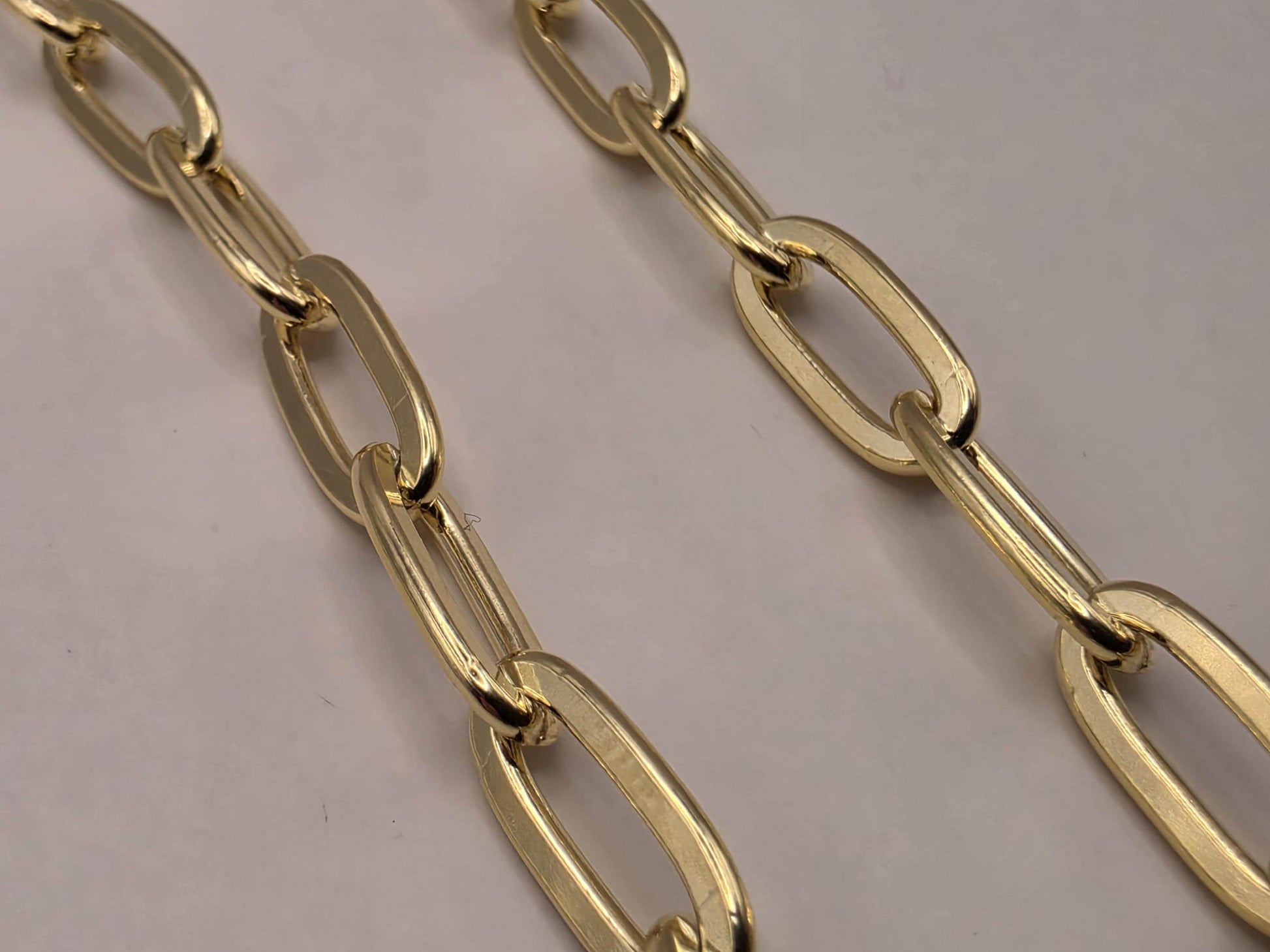 Gold Plated Sterling Silver Paperclip Chain Necklace 18.5 Inch 5.75mm 22.4 Grams Wide Unisex Jewelry Gift