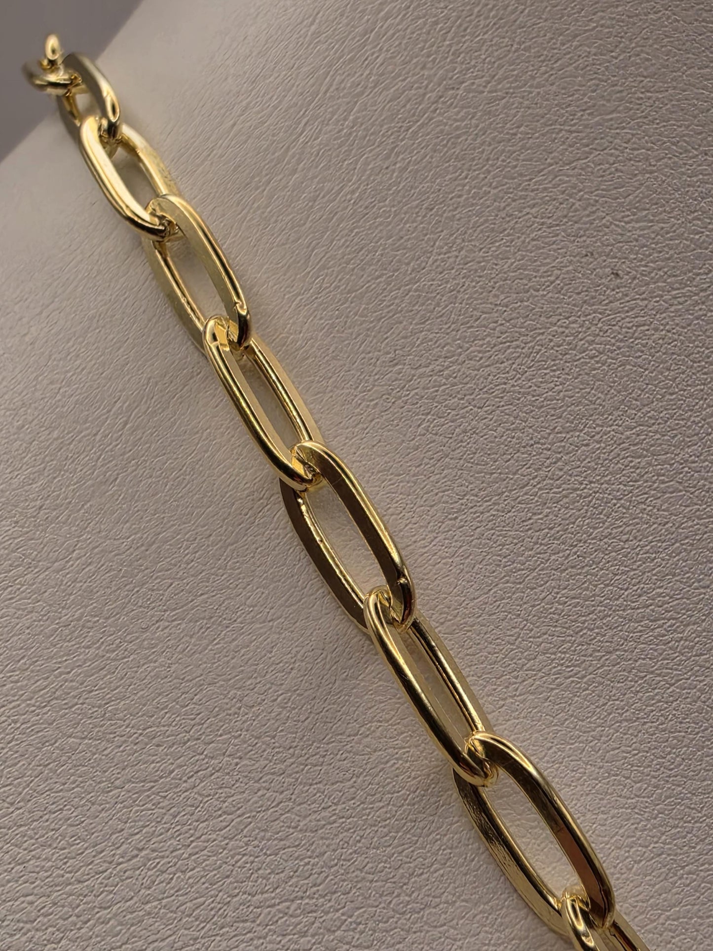 Gold Plated Sterling Silver Paperclip Chain Necklace 18.5 Inch 5.75mm 22.4 Grams Wide Unisex Jewelry Gift