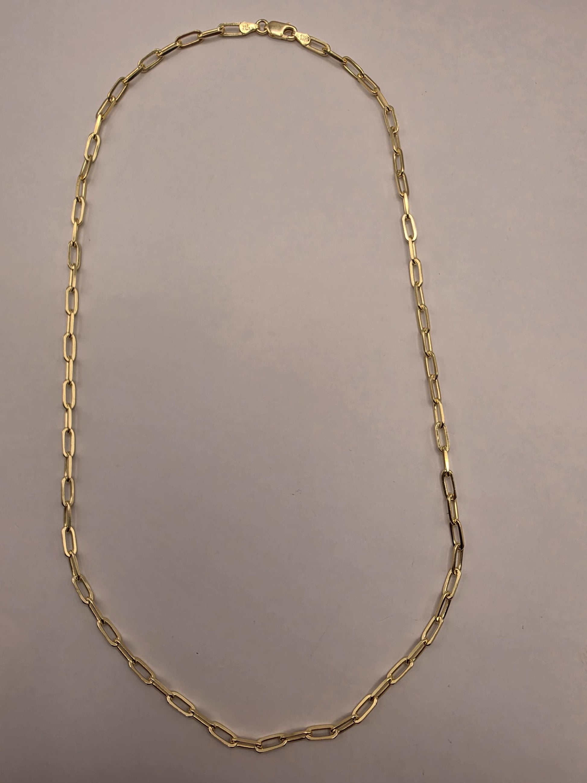 Gold Plated Sterling Silver Paperclip Necklace 20" 3.5mm - view 5
