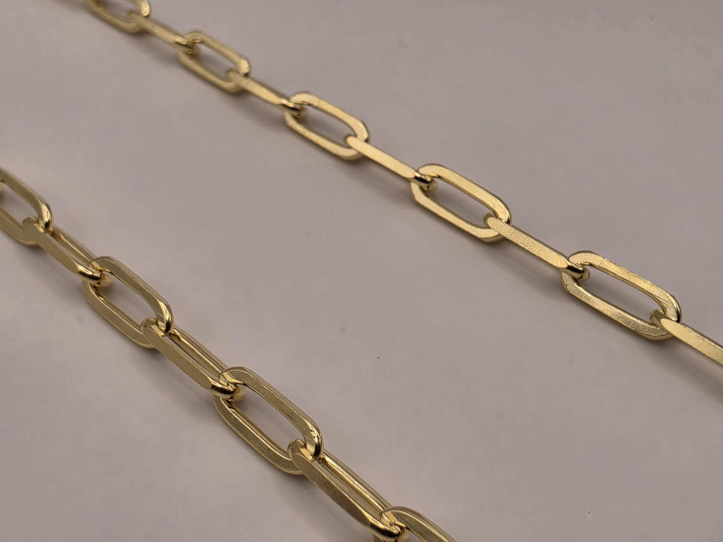 Gold Plated Sterling Silver Paperclip Necklace 20" 3.5mm - view 2
