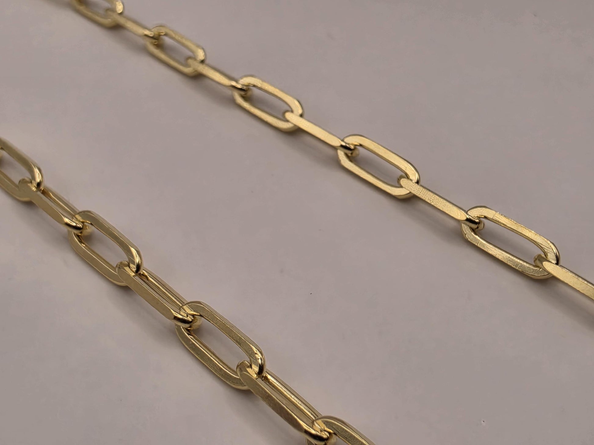 Gold Plated Sterling Silver Paperclip Necklace 20" 3.5mm - view 2