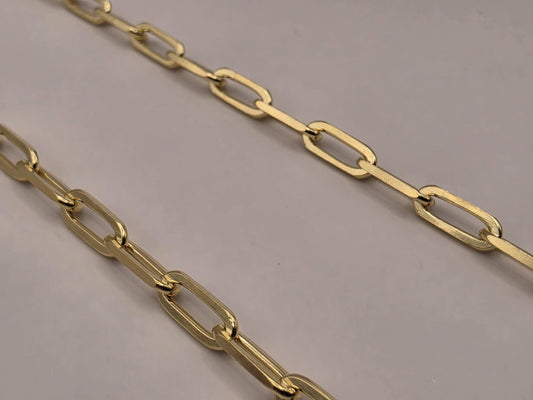 Gold Plated Sterling Silver Paperclip Necklace 20" 3.5mm - view 2