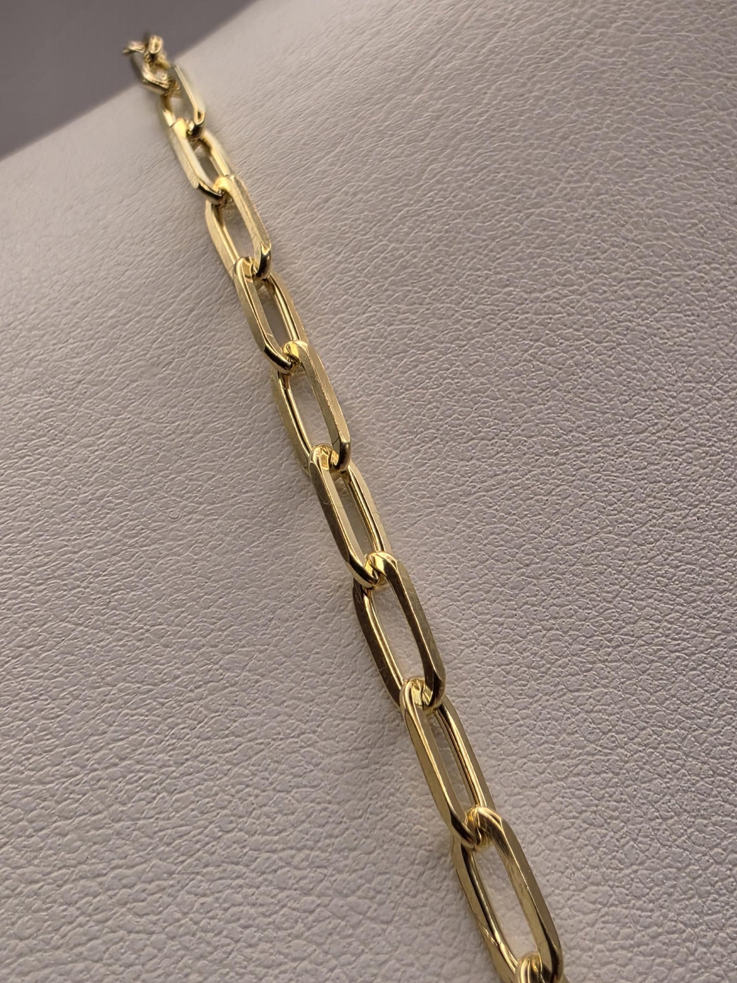 Gold Plated Sterling Silver Paperclip Necklace 20" 3.5mm - view 6