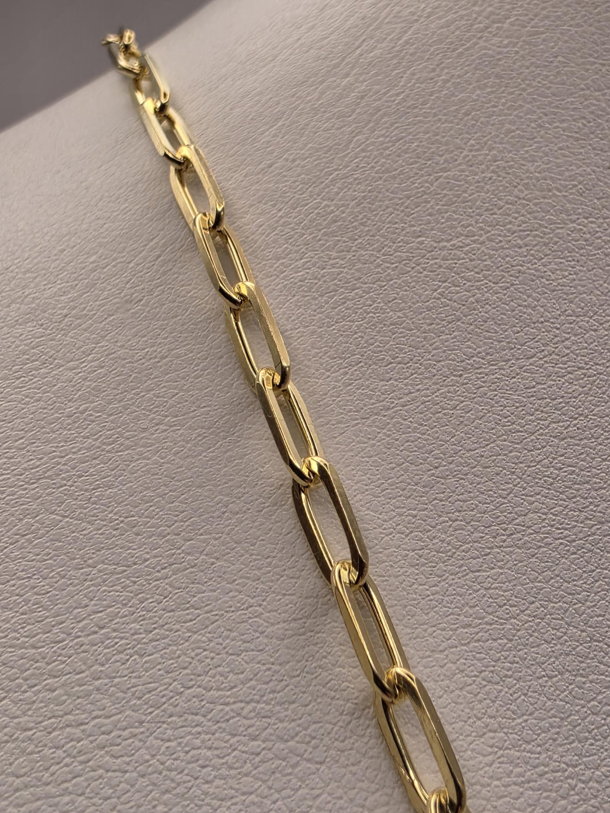 Gold Plated Sterling Silver Paperclip Necklace 20" 3.5mm - view 6