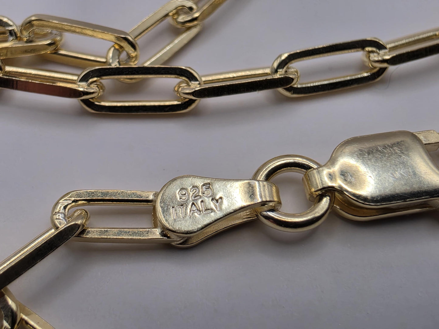 Gold Plated Sterling Silver Paperclip Necklace 20" 3mm - view 3