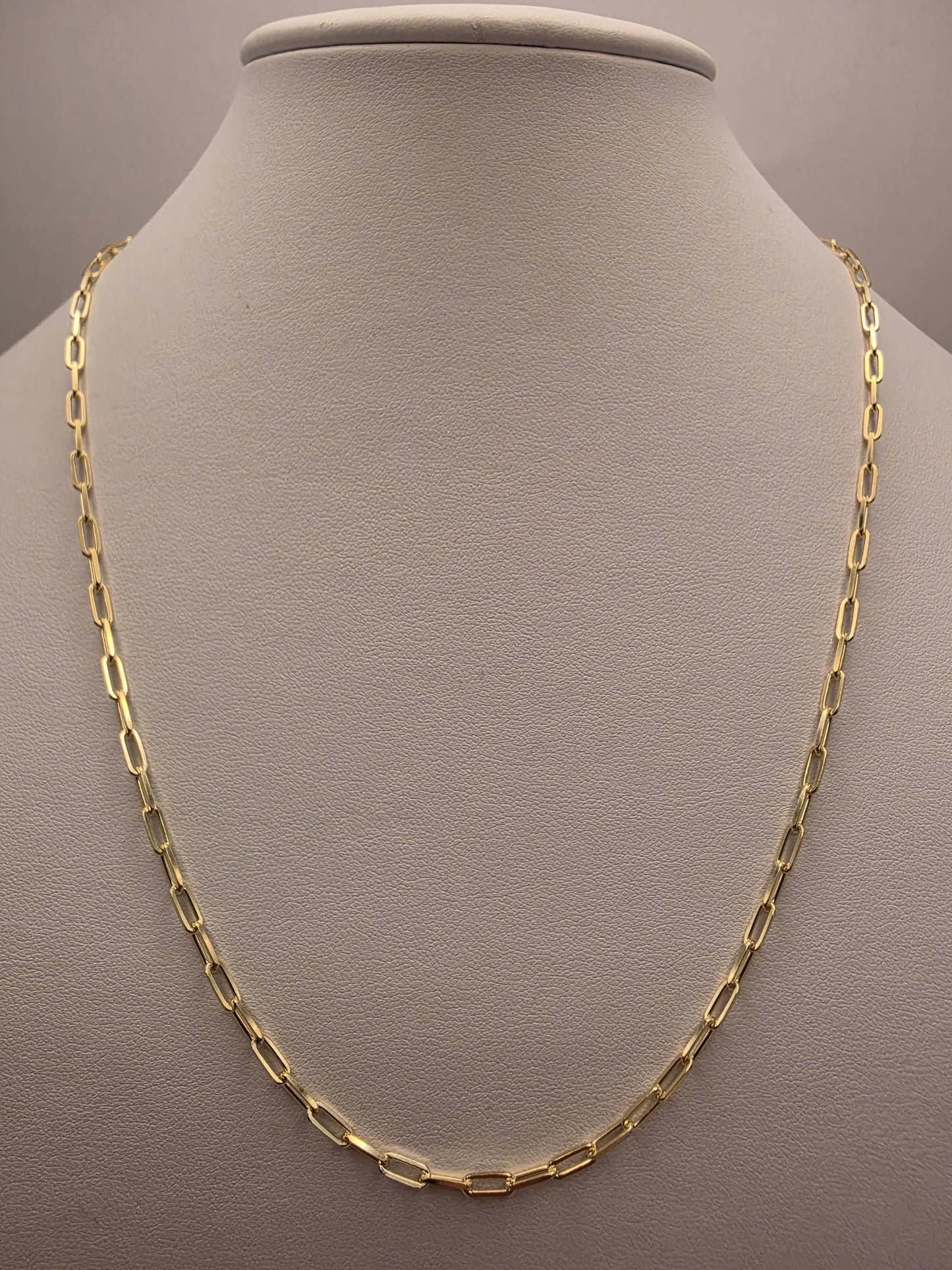 Gold Plated Sterling Silver Paperclip Necklace 20" 3mm - view 5