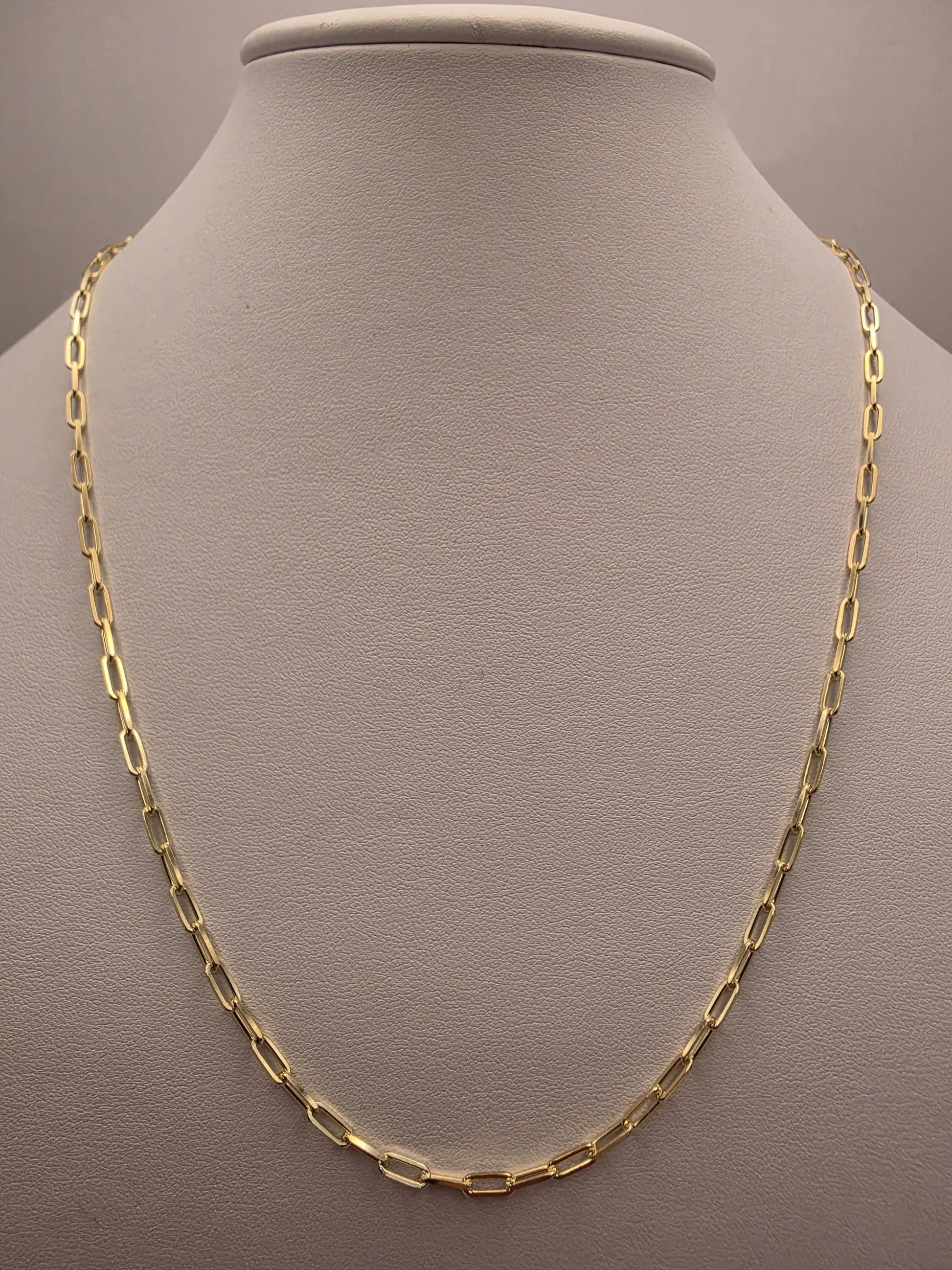 Gold Plated Sterling Silver Paperclip Necklace 20" 3mm - view 5