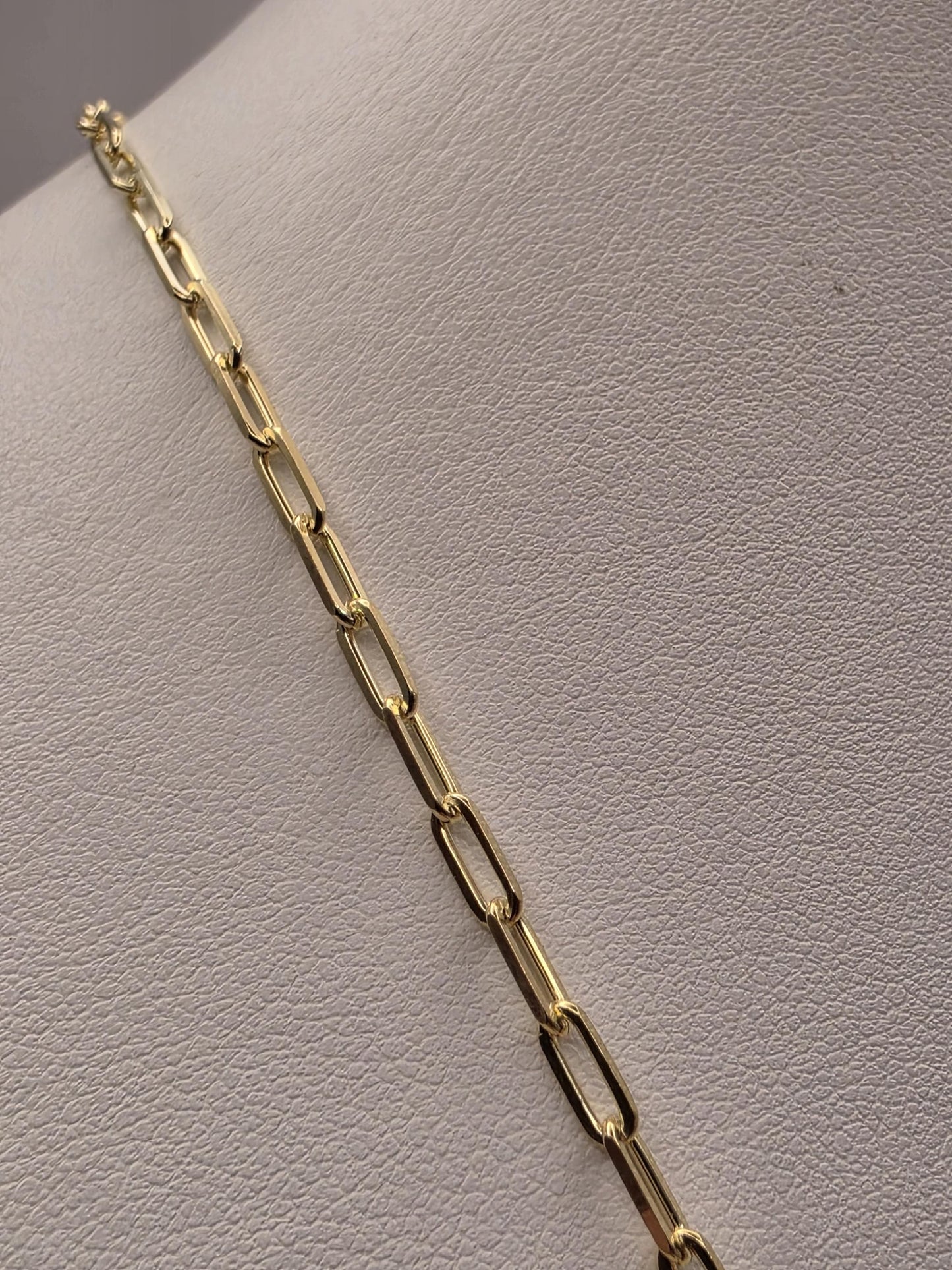Gold Plated Sterling Silver Paperclip Necklace 20" 3mm - view 6