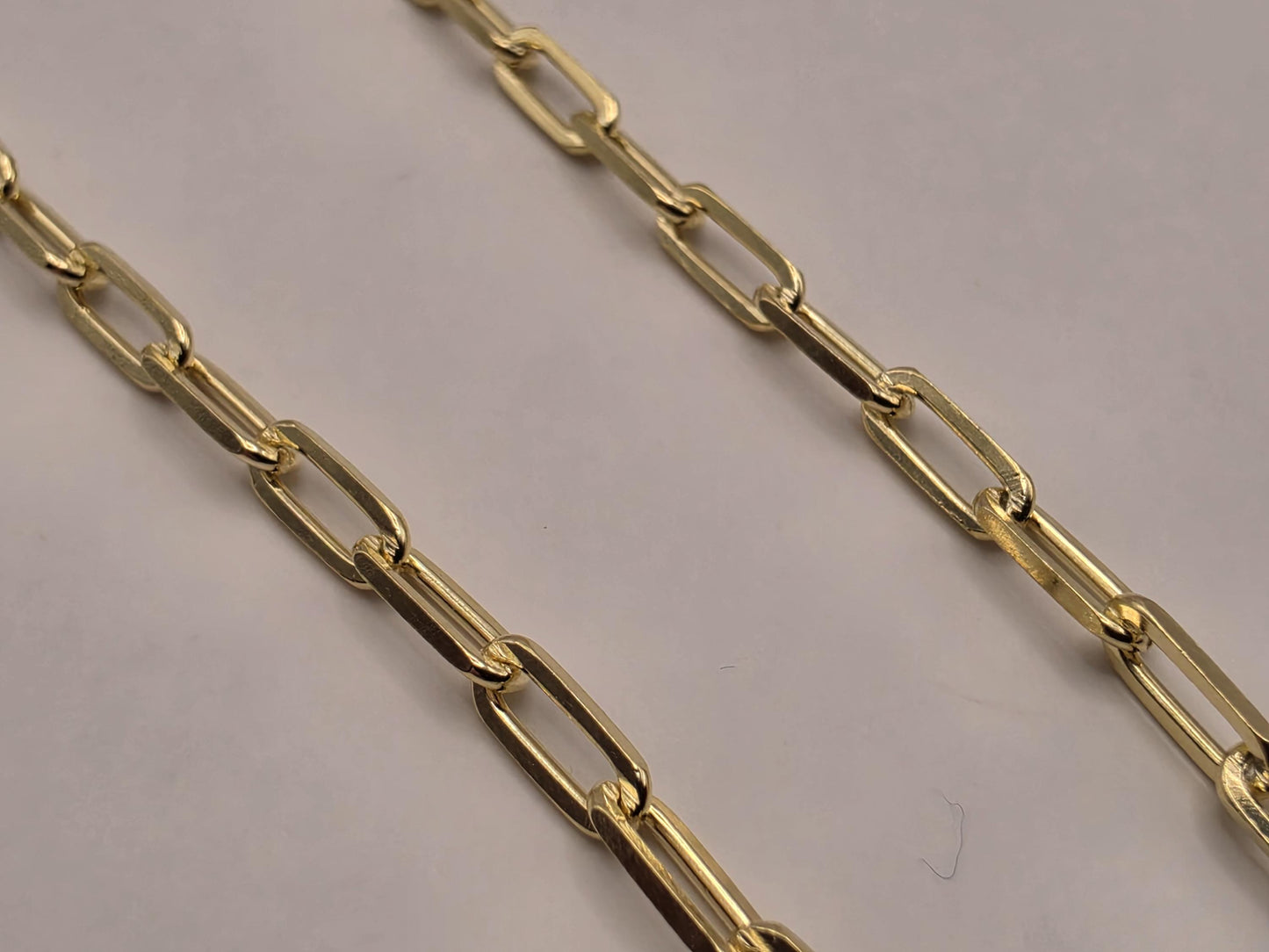 Gold Plated Sterling Silver Paperclip Chain Necklace 18.25 Inch 2.75mm 5.9 Grams Dainty Layering Jewelry Gift