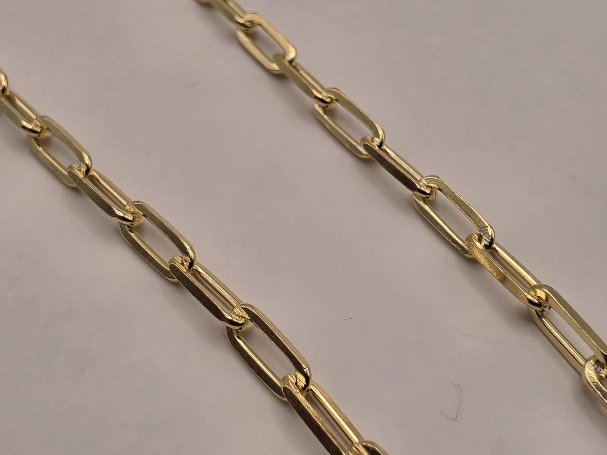 Gold Plated Sterling Silver Paperclip Chain Necklace 18.25 Inch 2.75mm 5.9 Grams Dainty Layering Jewelry Gift
