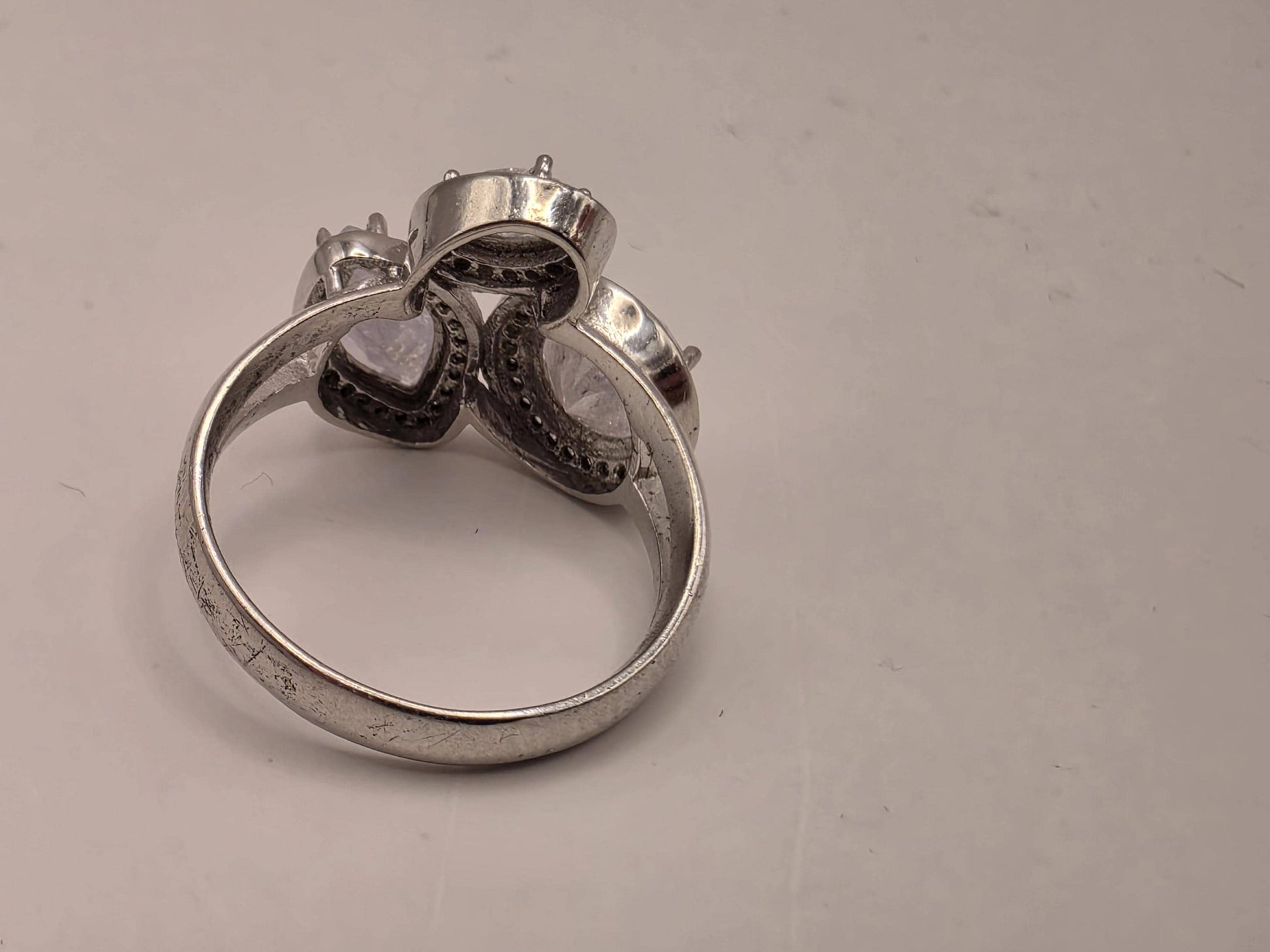 Sterling Silver Raw Crystal Cluster Ring Size 8 - view 3
