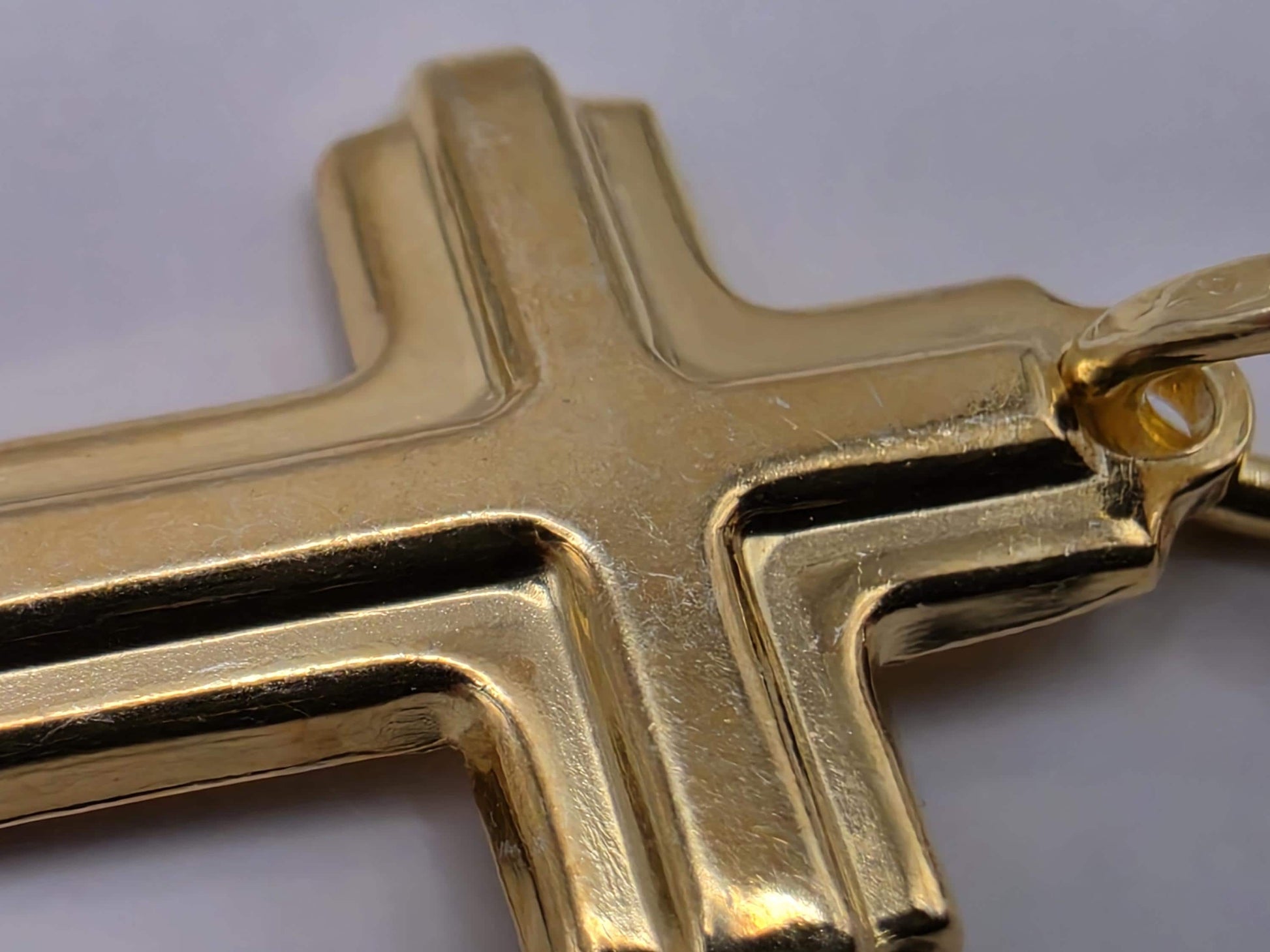 Gold Plated Sterling Silver Layered Cross Pendant 1 Inch - view 4