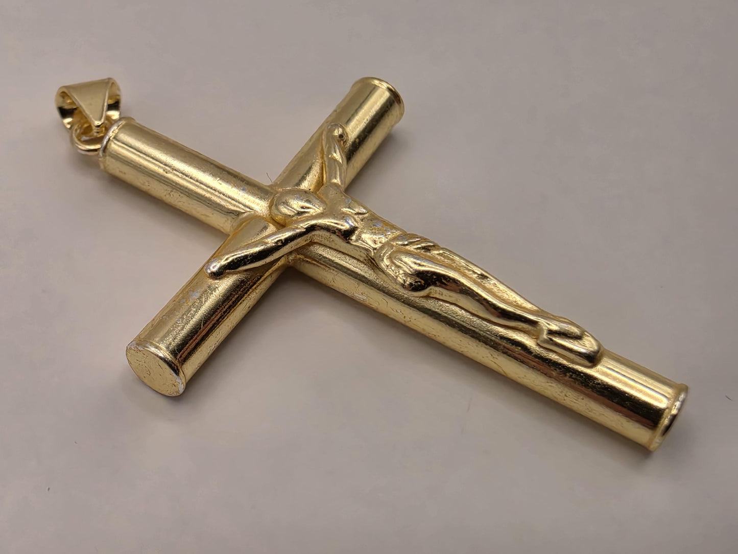 Gold Plated Sterling Silver Crucifix Pendant 1.625 Inch - view 2
