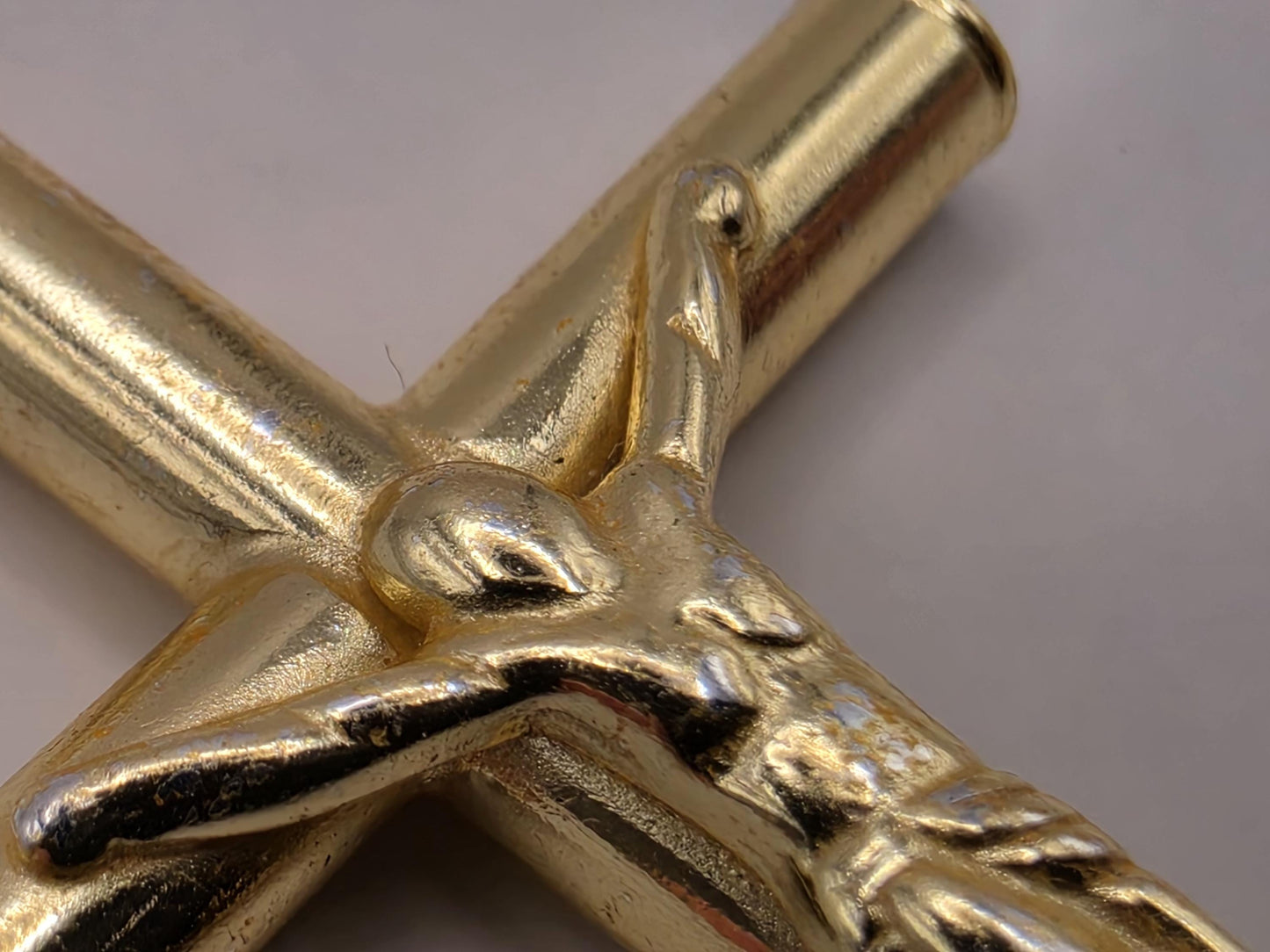 Gold Plated Sterling Silver Crucifix Pendant 1.625 Inch - view 3