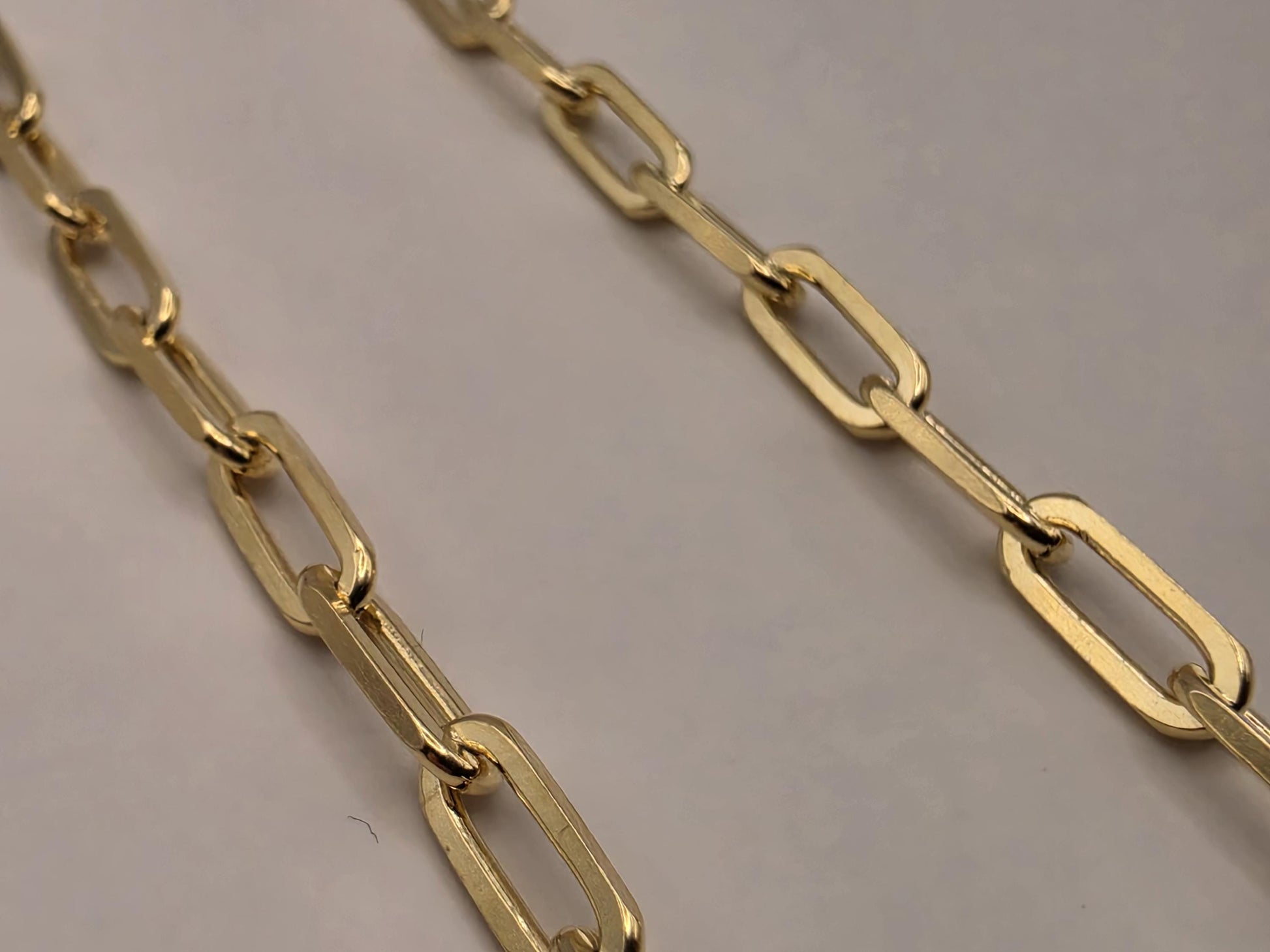 Gold Plated Sterling Silver Paperclip Necklace 18" 4mm - view 5