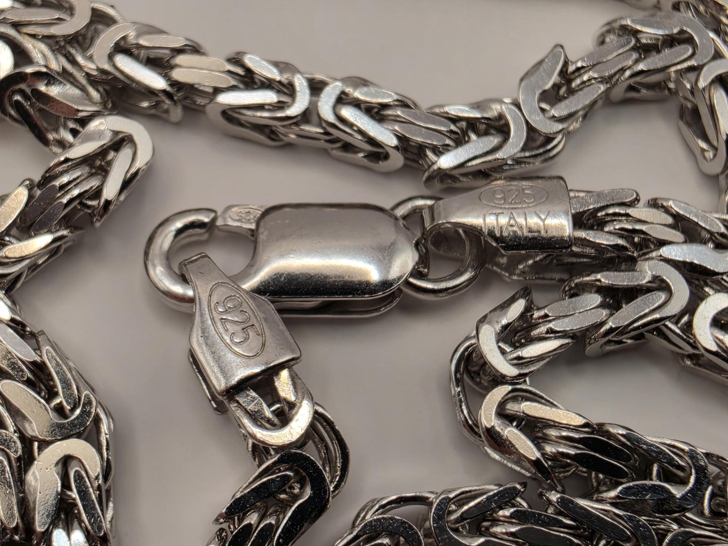 Sterling Silver Byzantine Chain Necklace 24 Inch 3mm 20.4 Grams Long Woven Link Men's Unisex Jewelry Gift