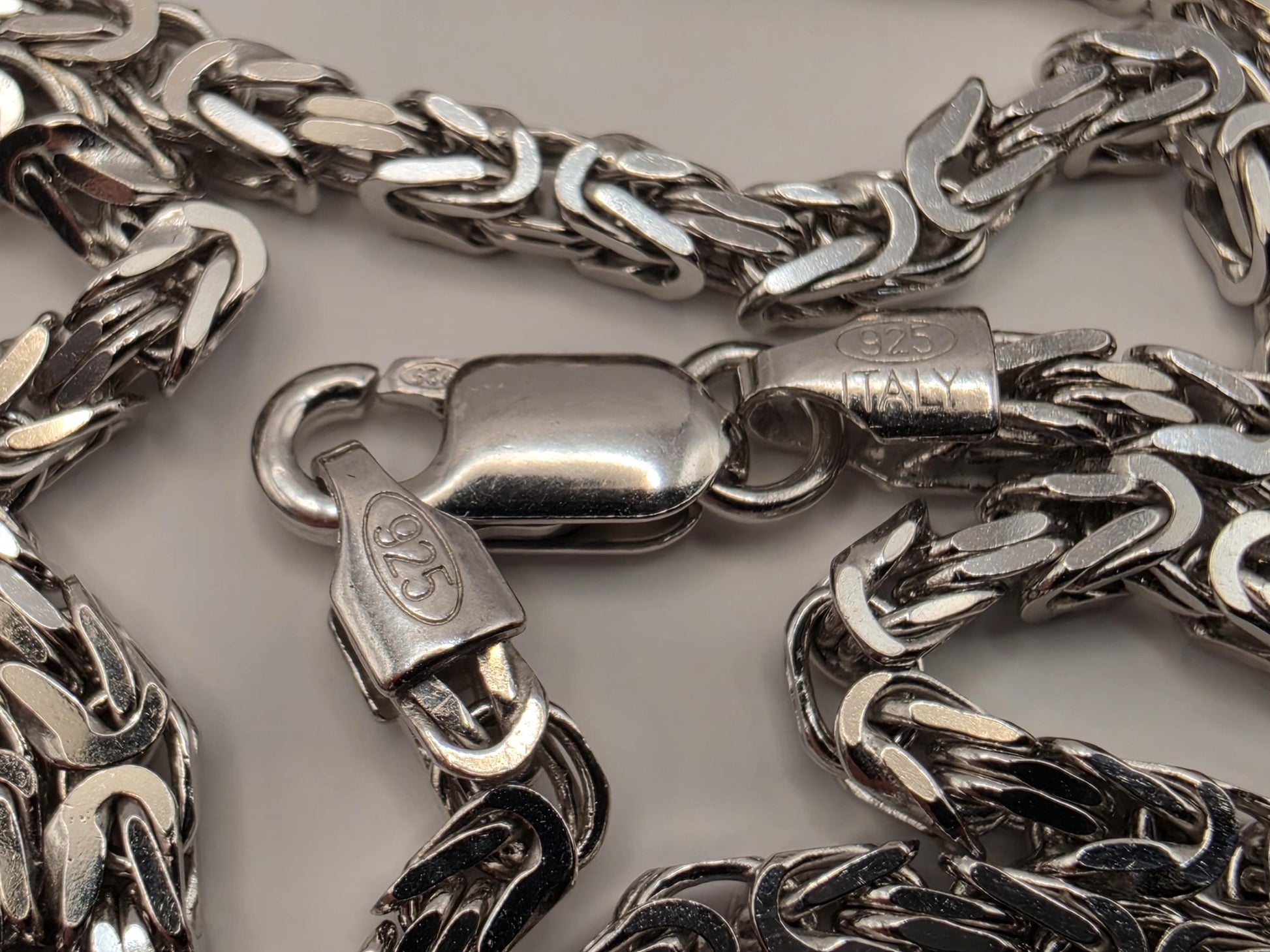 Sterling Silver Byzantine Chain Necklace 24 Inch 3mm 20.4 Grams Long Woven Link Men's Unisex Jewelry Gift