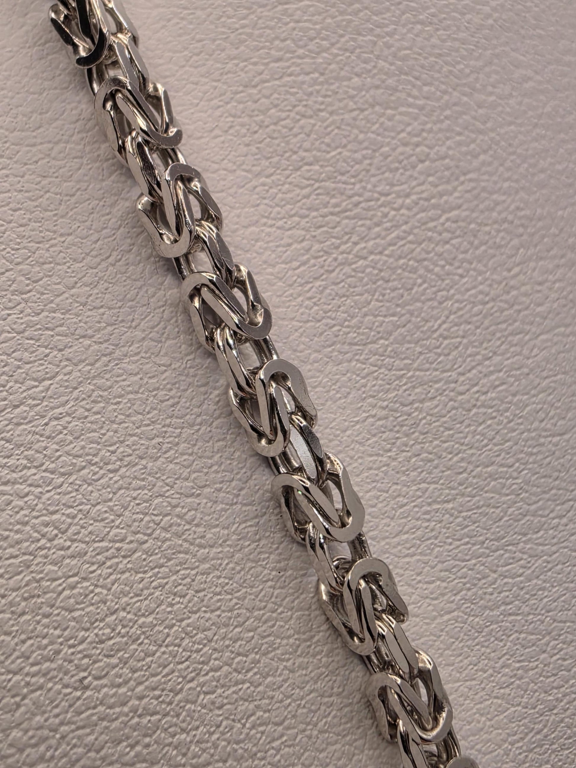 Sterling Silver Byzantine Chain Necklace 24 Inch 3mm 20.4 Grams Long Woven Link Men's Unisex Jewelry Gift
