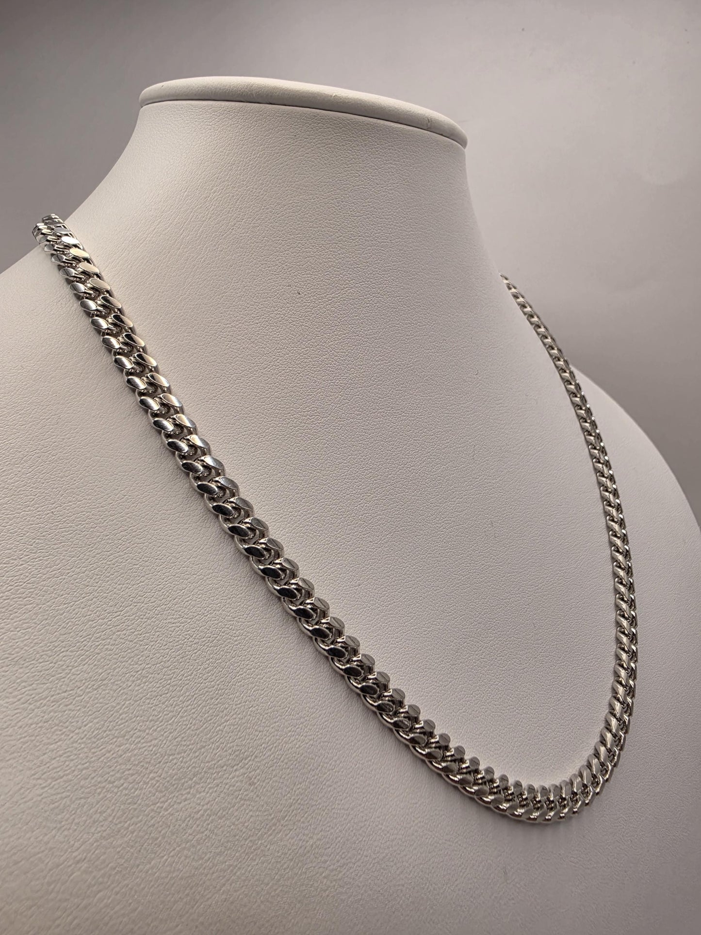 Sterling Silver Cuban Link Chain Necklace 20 Inch 6mm 53.1 Grams Heavy Men's Curb Chain Statement Gift
