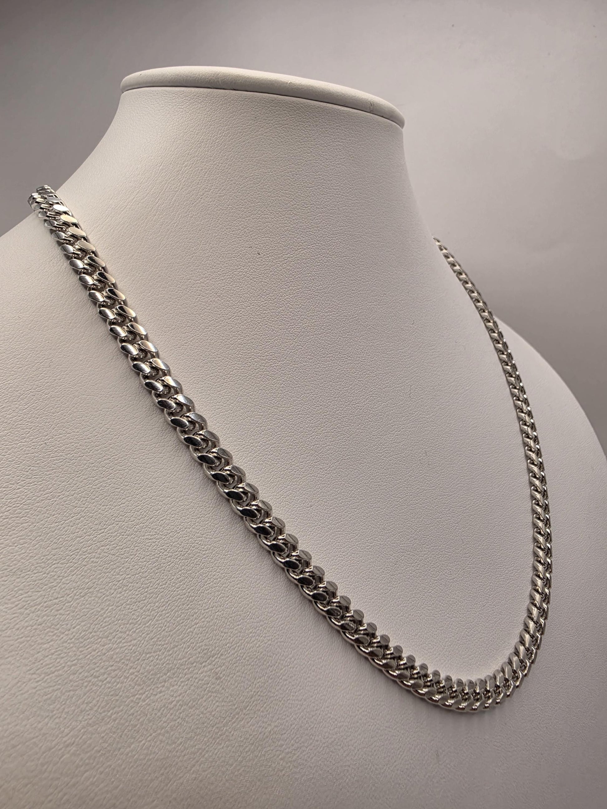 Sterling Silver Cuban Link Chain Necklace 20 Inch 6mm 53.1 Grams Heavy Men's Curb Chain Statement Gift