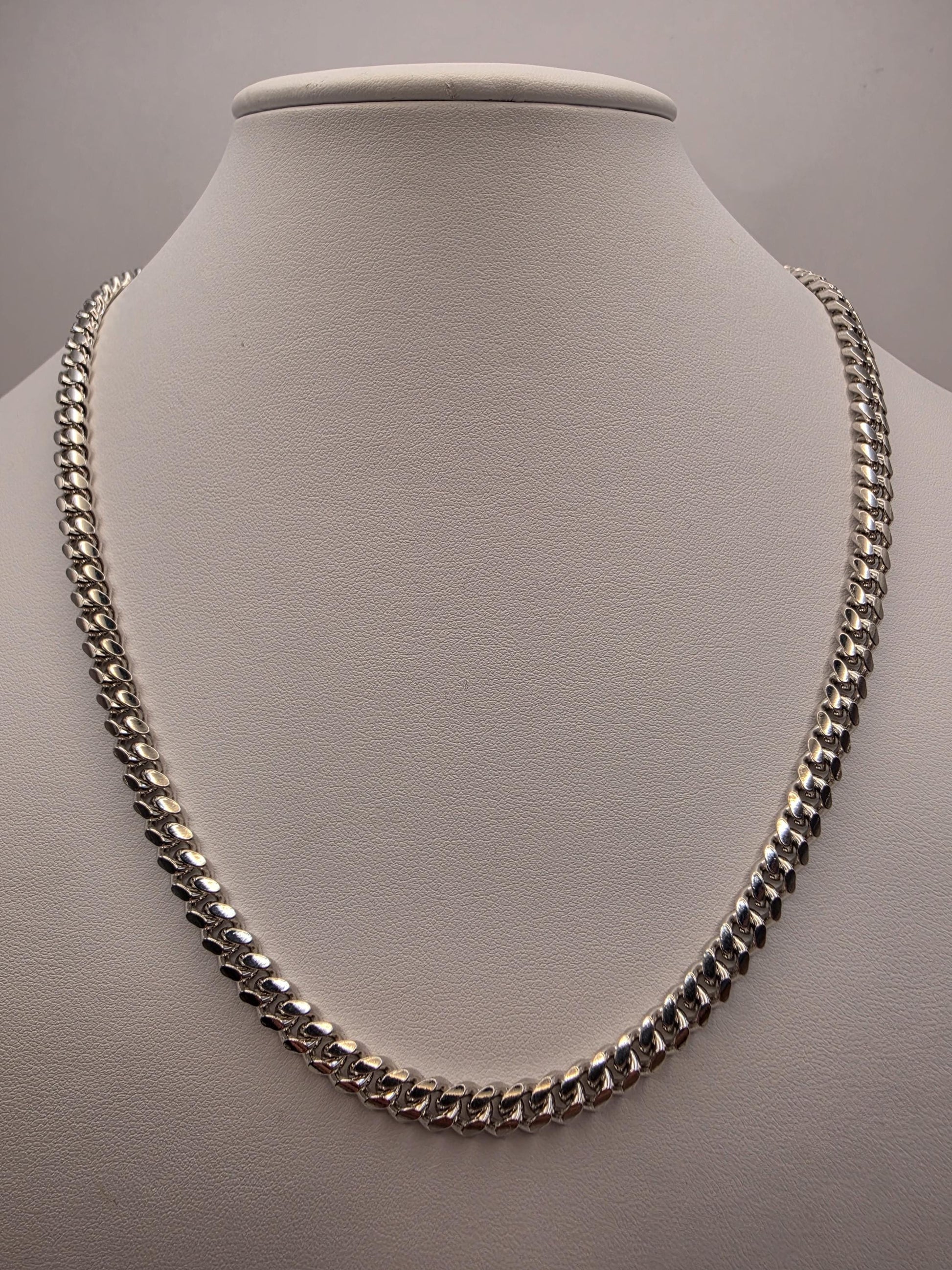 Sterling Silver Cuban Link Chain Necklace 20 Inch 6mm 53.1 Grams Heavy Men's Curb Chain Statement Gift