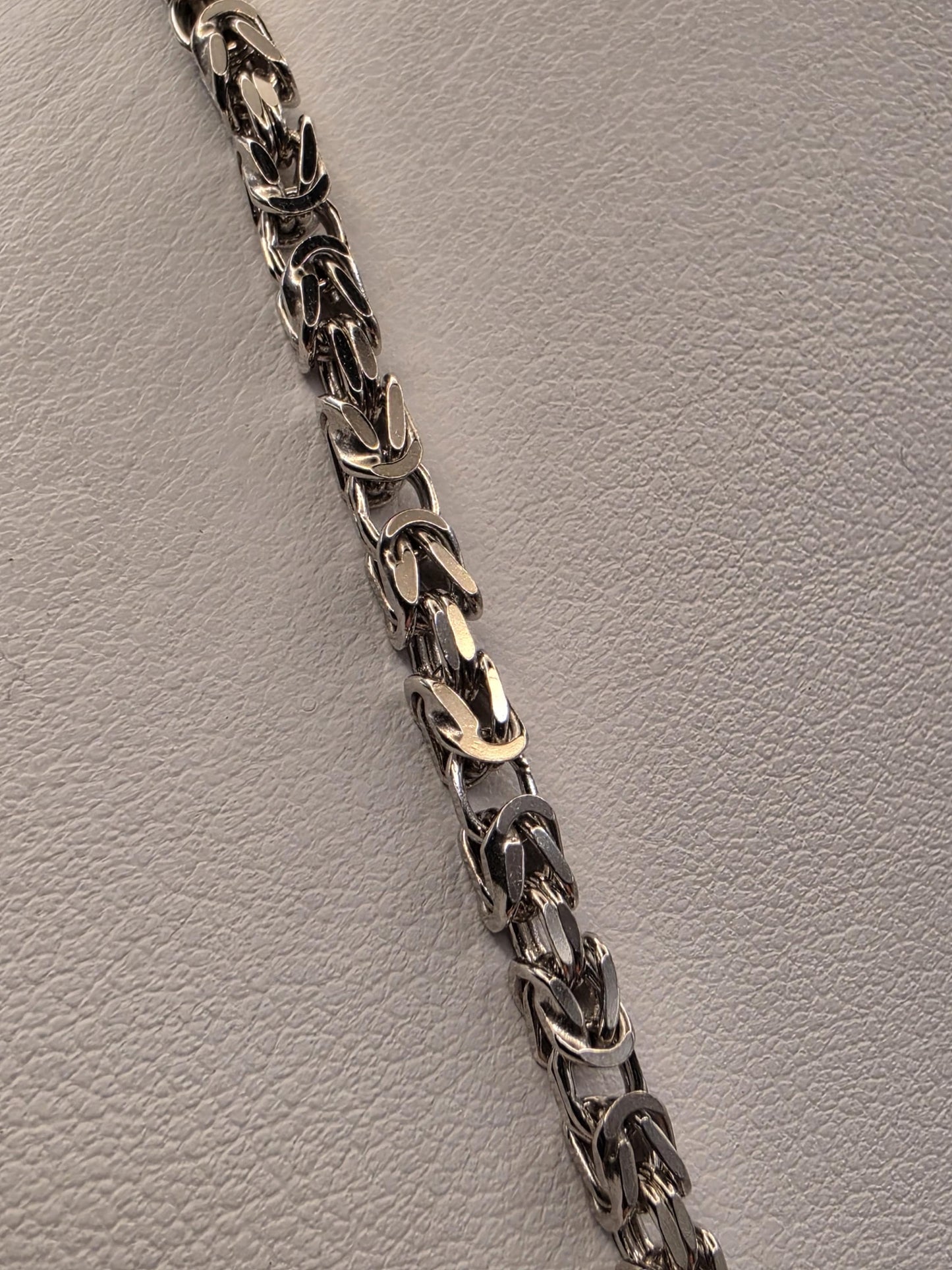 Sterling Silver Byzantine Chain Necklace 22 Inch 3mm 19 Grams Woven Unisex Men's Chain Jewelry Gift