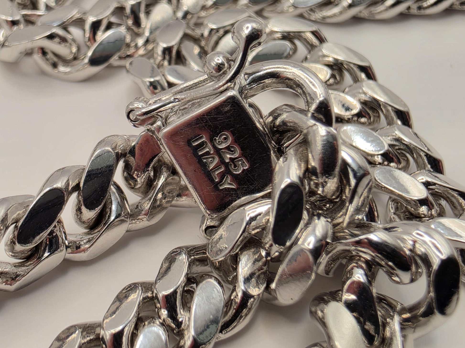 Sterling Silver Cuban Link Chain Necklace 22 Inch 6.75mm 64 Grams Extra Heavy Men's Curb Chain Statement Gift