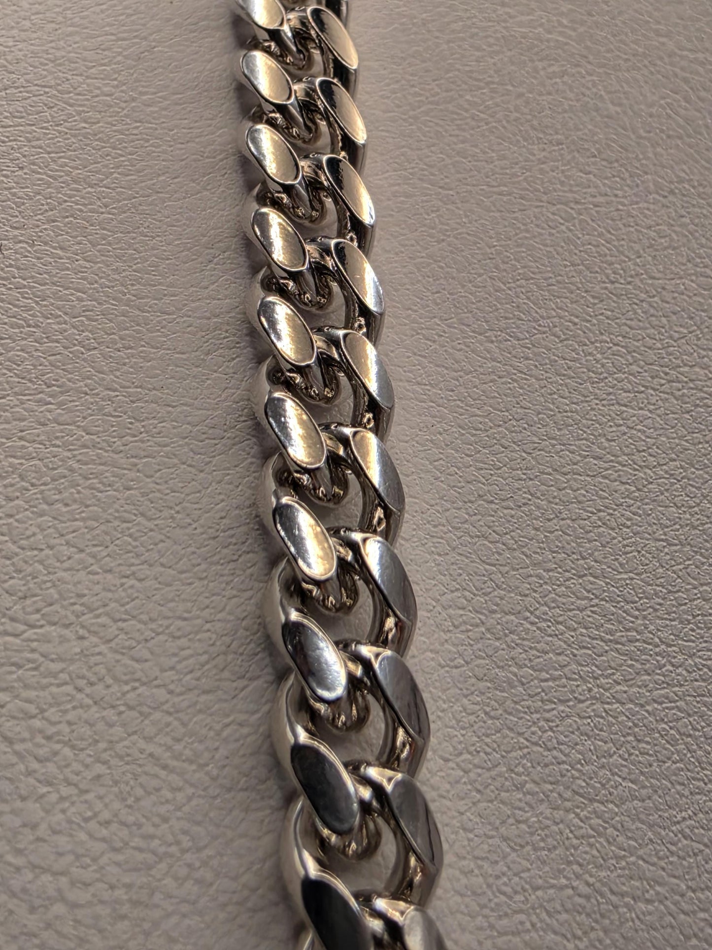 Sterling Silver Cuban Link Chain Necklace 22 Inch 6.75mm 64 Grams Extra Heavy Men's Curb Chain Statement Gift