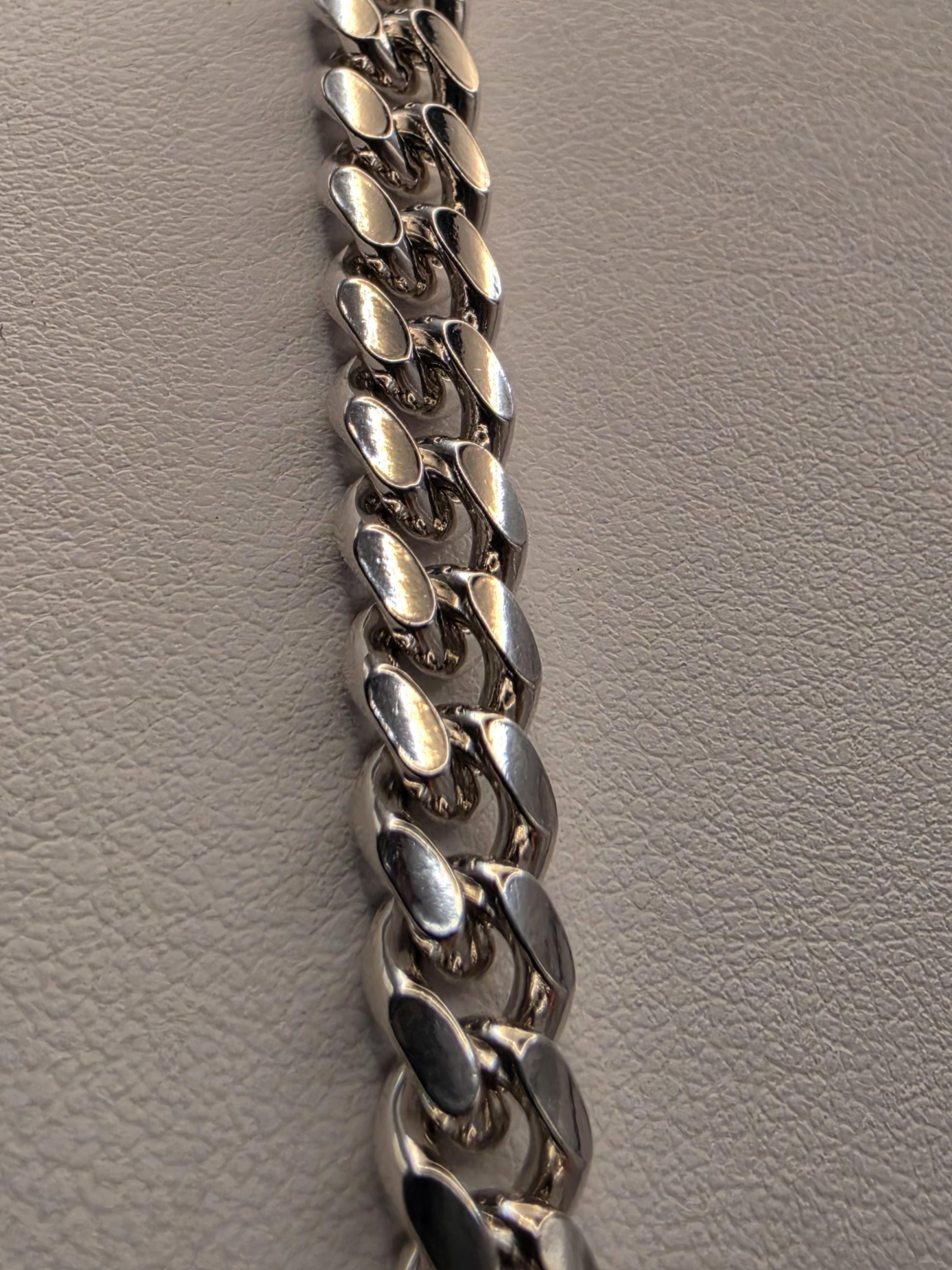 Sterling Silver Cuban Link Chain Necklace 22 Inch 6.75mm 64 Grams Extra Heavy Men's Curb Chain Statement Gift