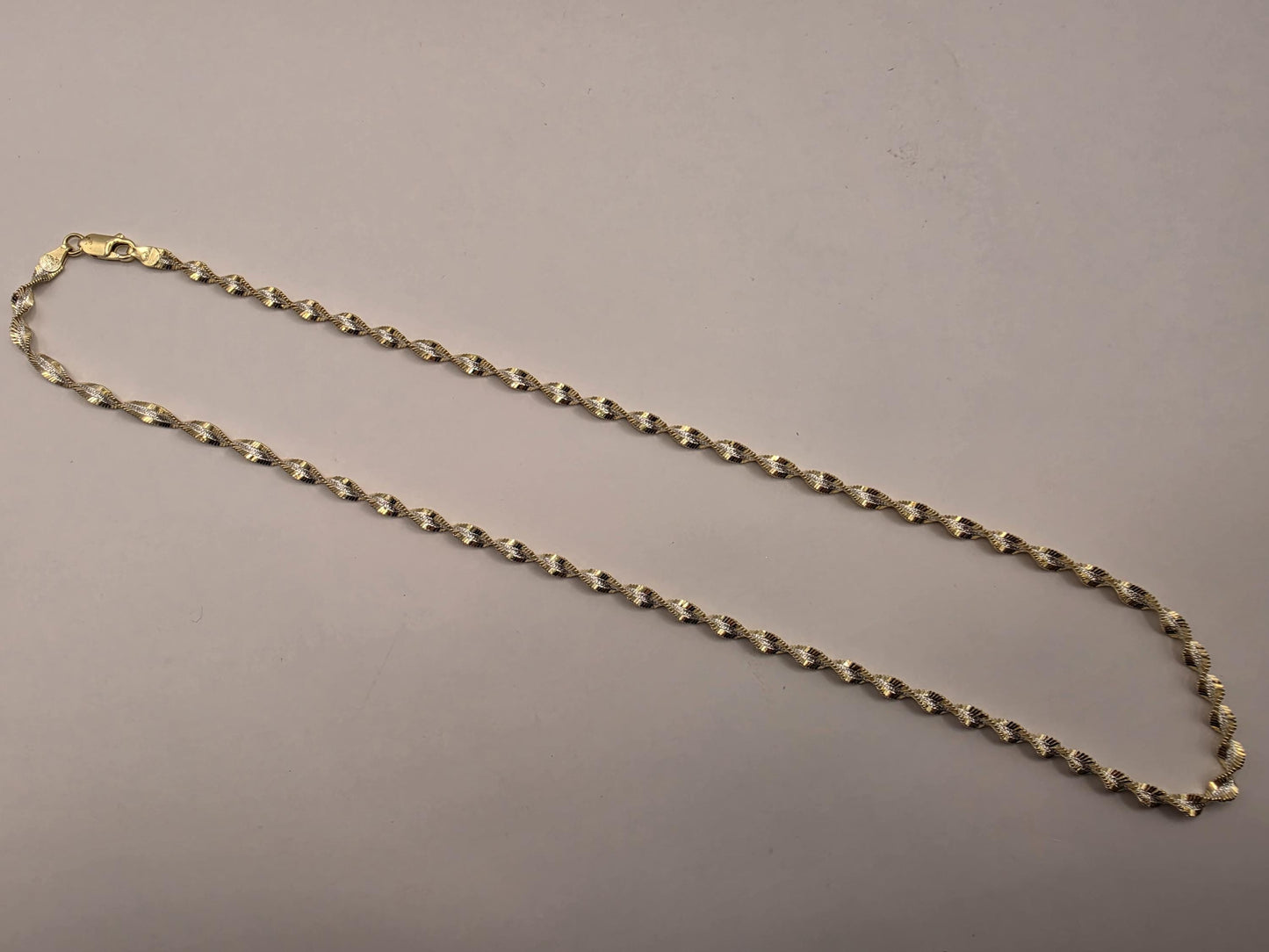 Gold Plated Sterling Silver Rope Chain Necklace 20 Inch 4mm Diamond Cut Twisted Spiral Unisex Jewelry Gift
