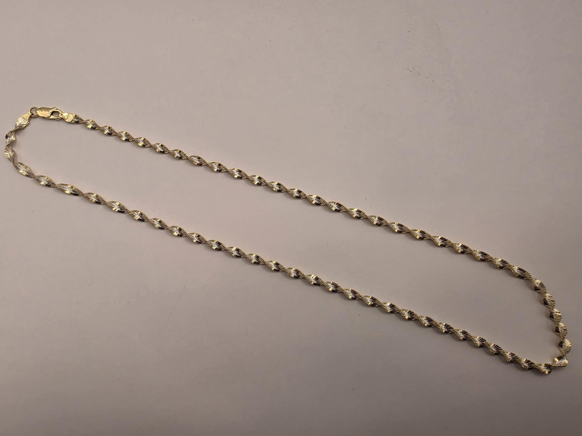 Gold Plated Sterling Silver Rope Chain Necklace 20 Inch 4mm Diamond Cut Twisted Spiral Unisex Jewelry Gift