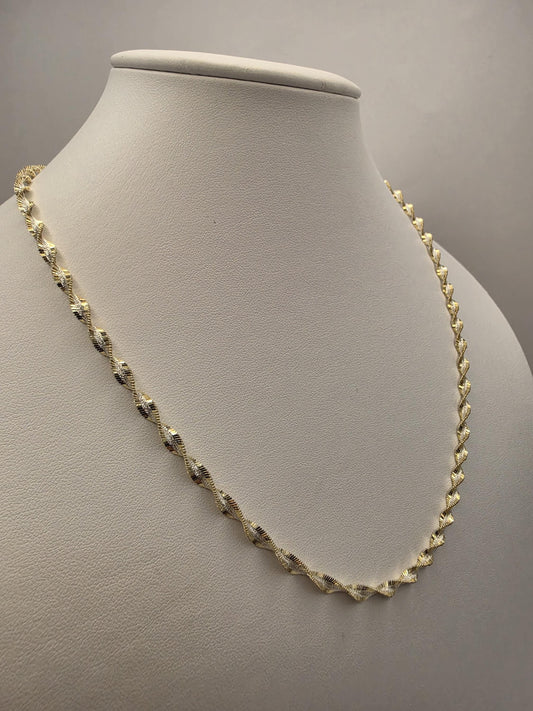 Gold Plated Sterling Silver Rope Chain Necklace 20 Inch 4mm Diamond Cut Twisted Spiral Unisex Jewelry Gift