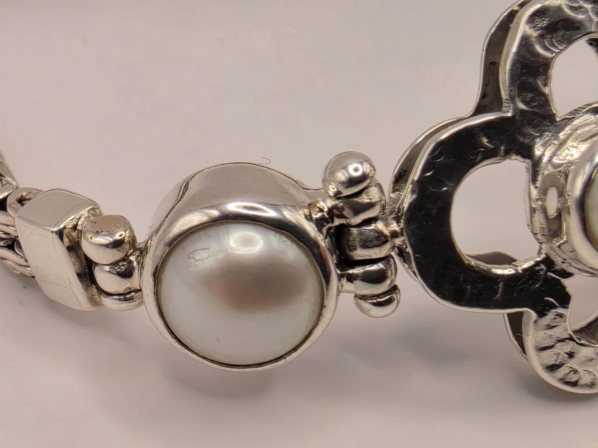 Genuine Gray Freshwater Pearl Flower Bracelet Solid 925 Sterling Silver White Topaz 7 Inch Floral Statement Birthstone Gift