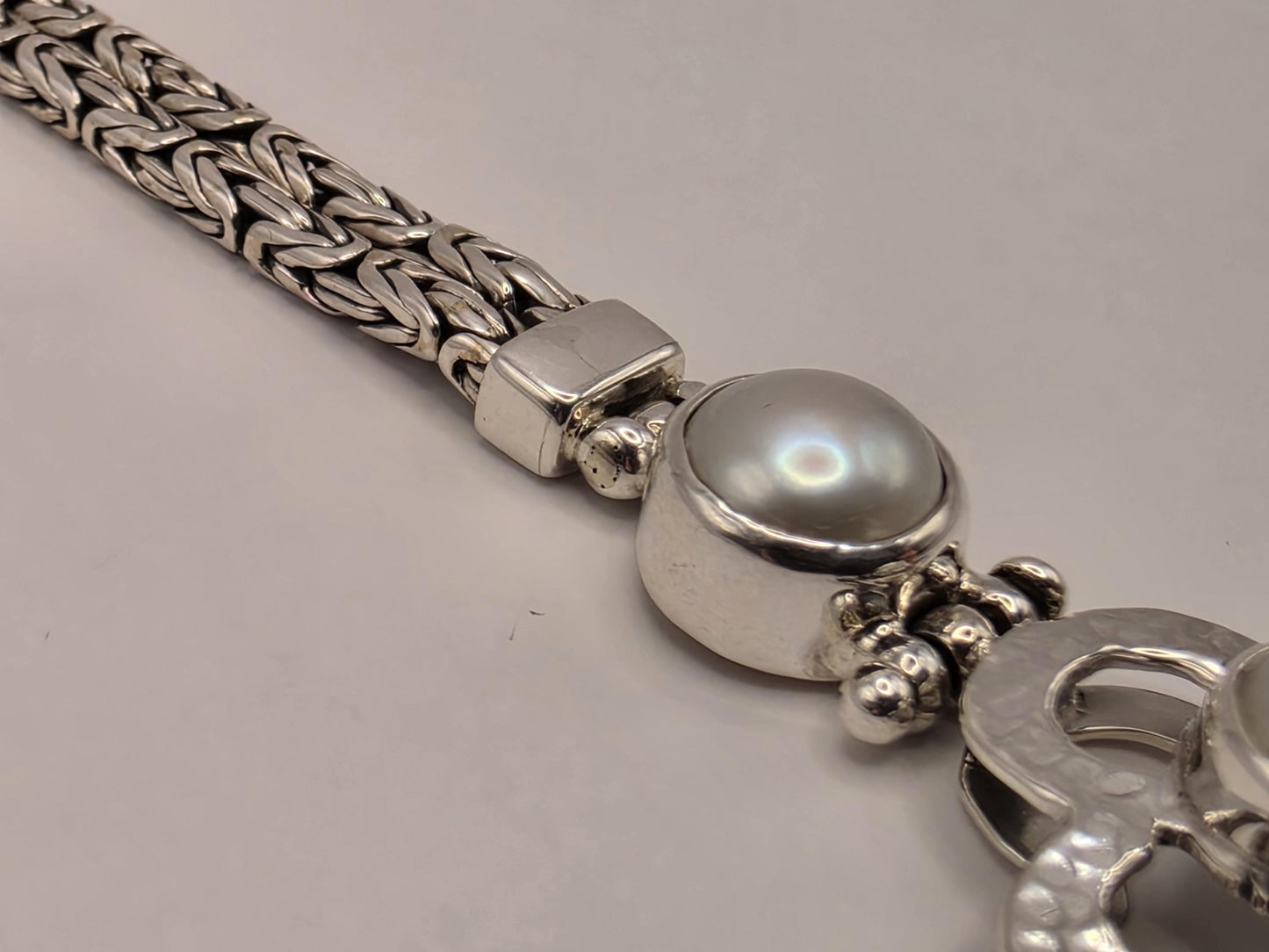 Genuine Gray Freshwater Pearl Flower Bracelet Solid 925 Sterling Silver White Topaz 7 Inch Floral Statement Birthstone Gift