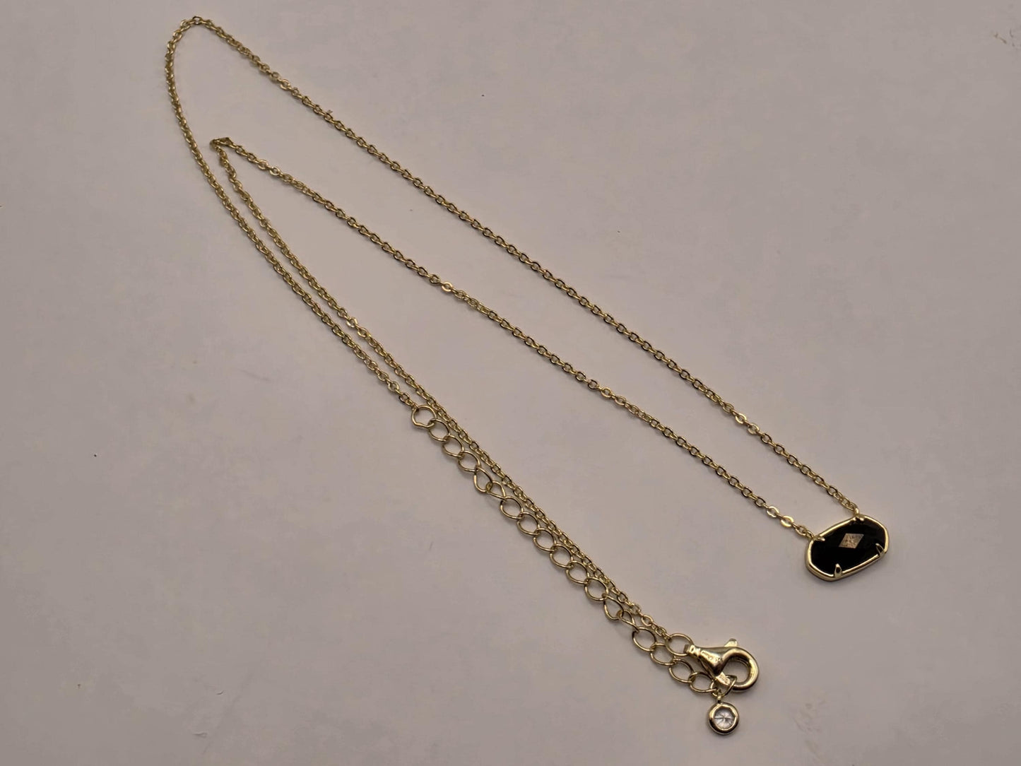 Genuine Black Onyx Teardrop Necklace Gold Plated 925 Sterling Silver 18 Inch Minimal Solitaire Layering Gift for Her