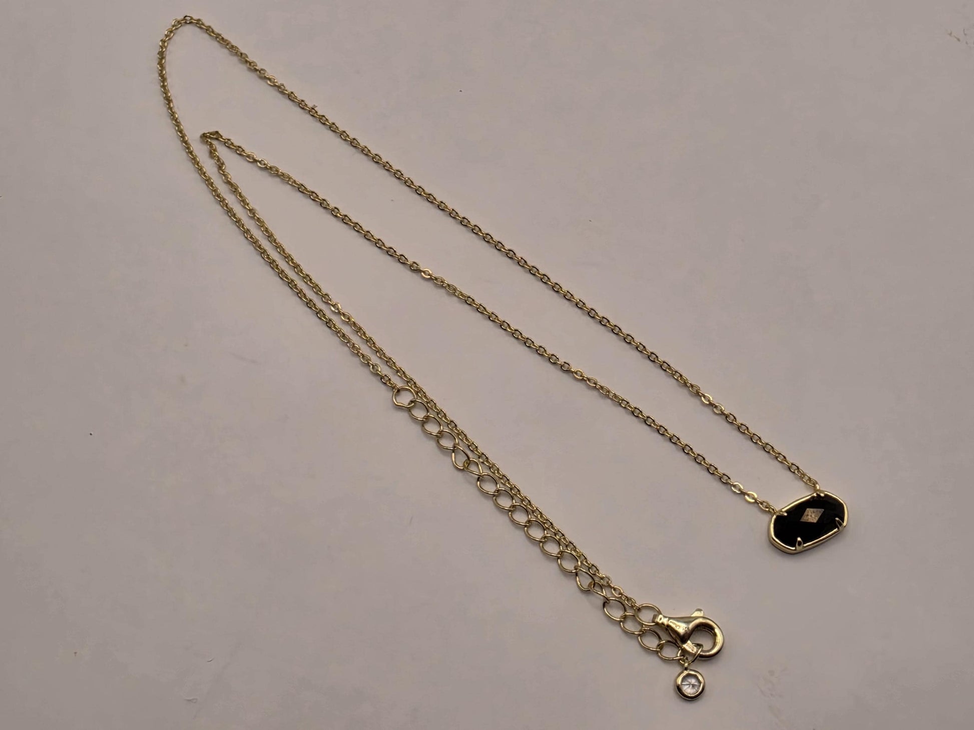 Genuine Black Onyx Teardrop Necklace Gold Plated 925 Sterling Silver 18 Inch Minimal Solitaire Layering Gift for Her