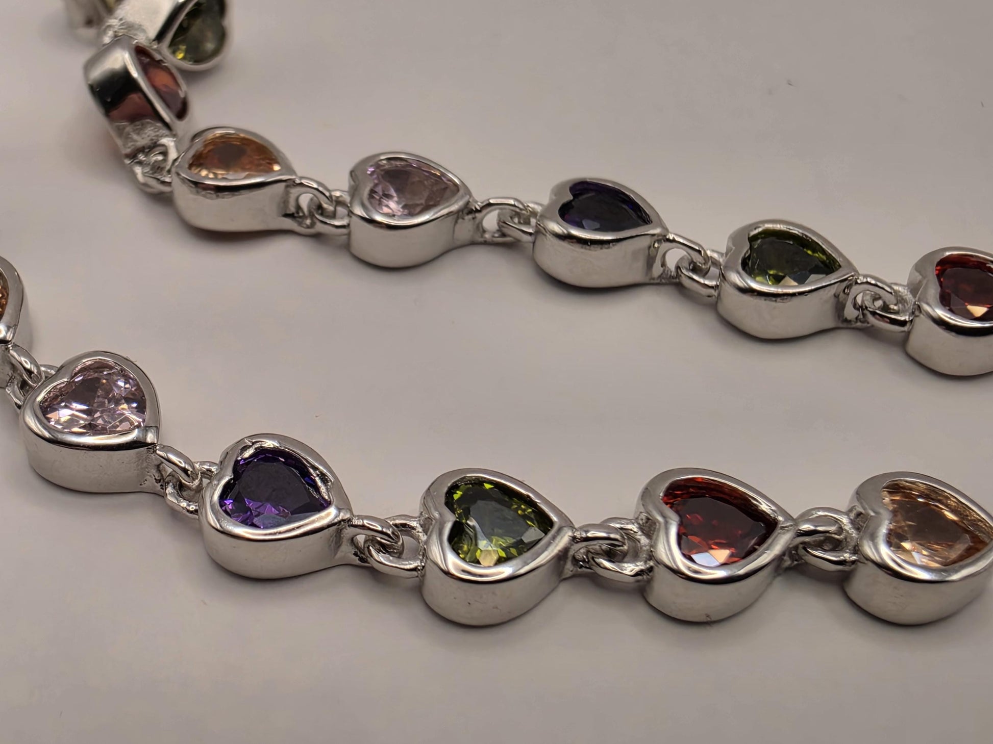 Genuine Rainbow Heart Gemstone Drop Earrings Solid 925 Sterling Silver 2.5 Inch Garnet Citrine Topaz Amethyst Peridot Gift