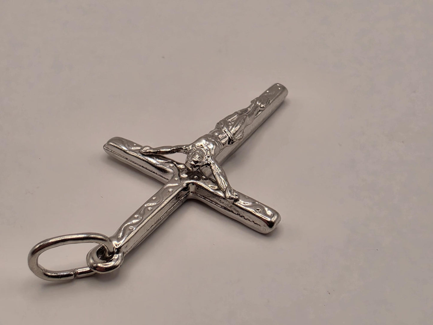 Solid 925 Sterling Silver Jesus Crucifix Cross Pendant 1.5 x 1 Inch 2.1 Grams Small Catholic Christian Faith Gift