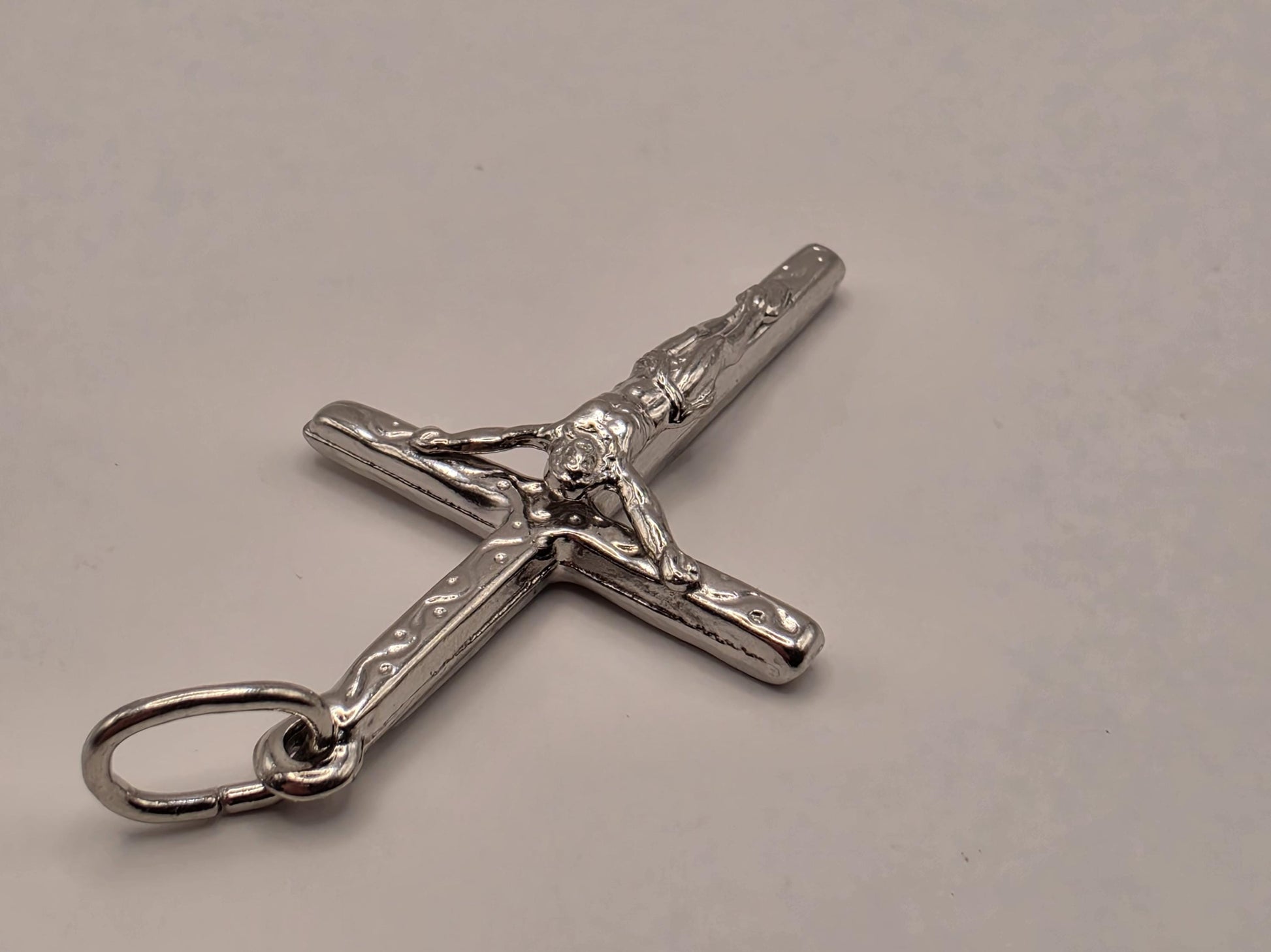 Solid 925 Sterling Silver Jesus Crucifix Cross Pendant 1.5 x 1 Inch 2.1 Grams Small Catholic Christian Faith Gift