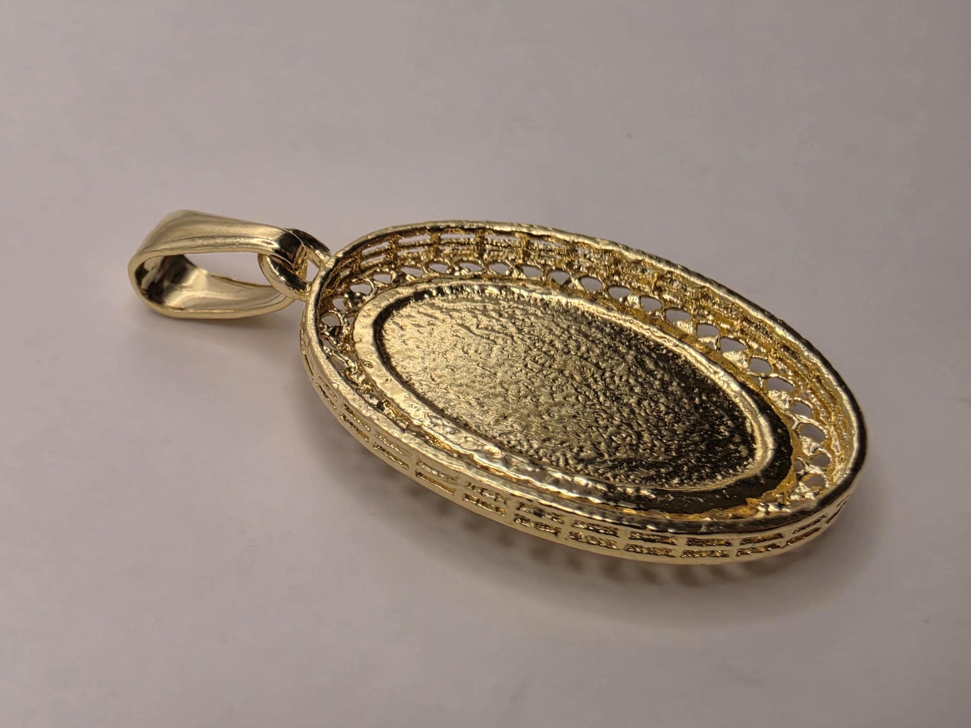Our Lady of Guadalupe Pendant Gold Plated 925 Sterling Silver 1 x .625 Inch Two Tone Oval Catholic Religious Jewelry Gift