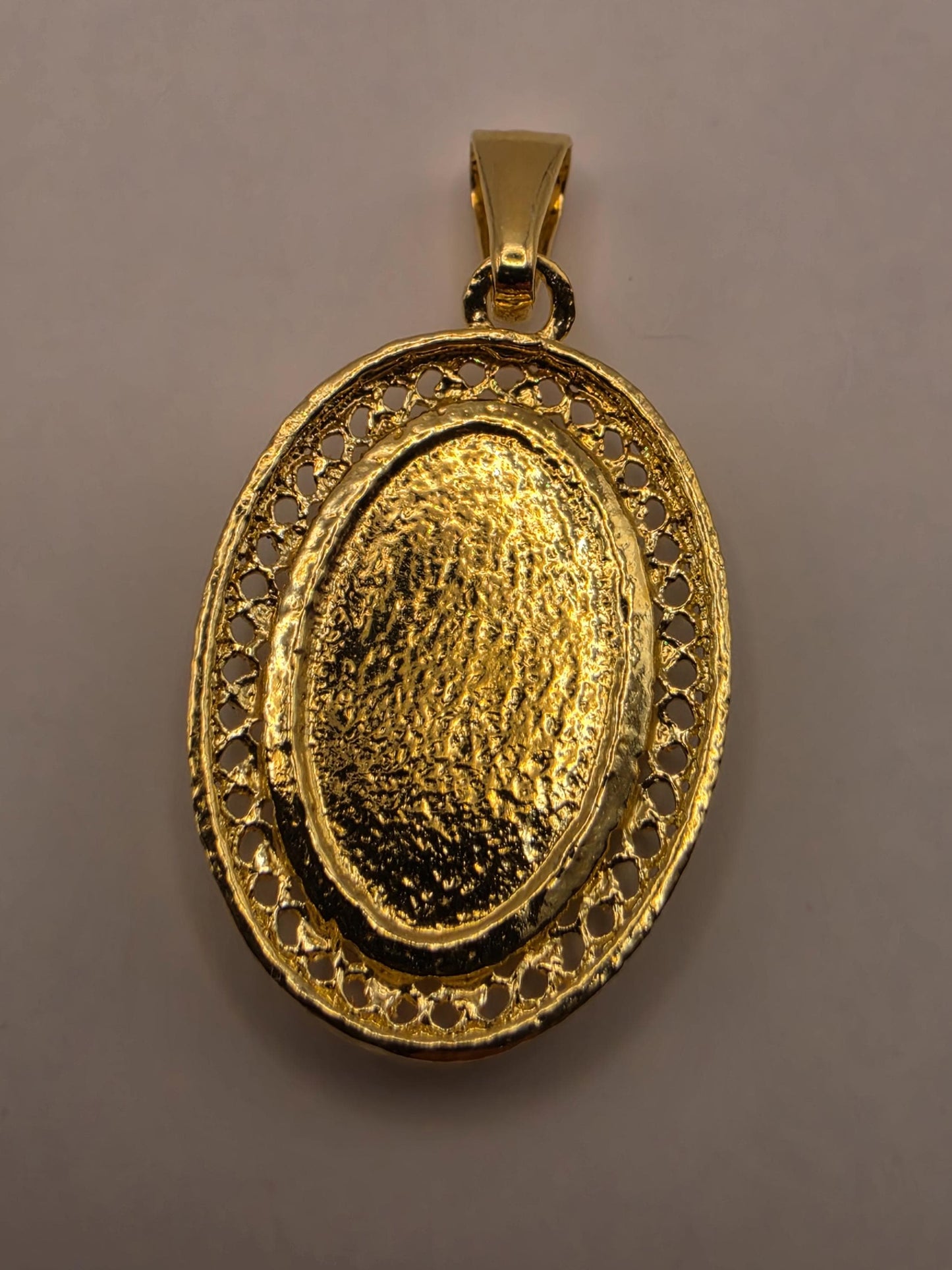 Our Lady of Guadalupe Pendant Gold Plated 925 Sterling Silver 1 x .625 Inch Two Tone Oval Catholic Religious Jewelry Gift