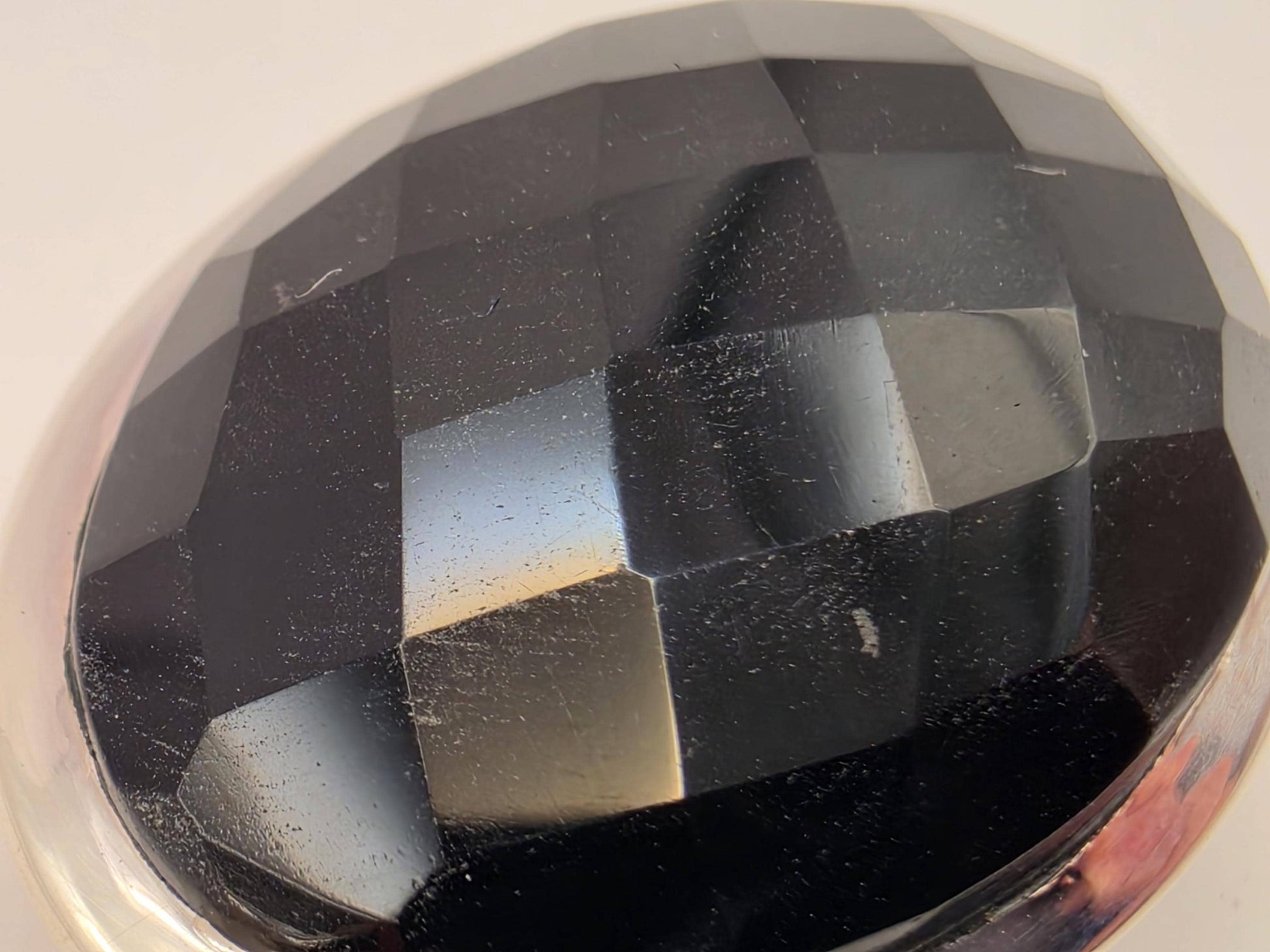 Genuine Black Onyx Pendant Solid 925 Sterling Silver 1.25 x .75 Inch Faceted Oval Cabochon Minimal Statement Gift