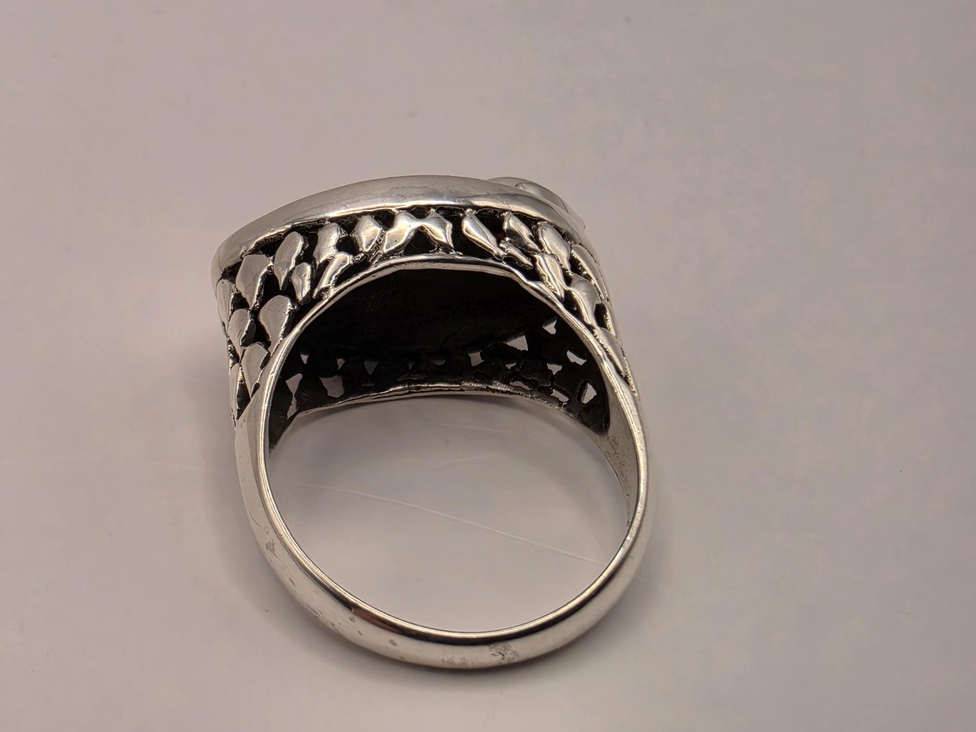 Genuine Garnet Ring Solid 925 Sterling Silver Size 8 Pear Cut Shield Bali Scrollwork January Birthstone Statement Gift