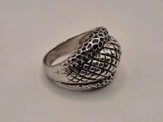 Solid 925 Sterling Silver Braided Dome Ring Size 9 10.2 Grams Wide Oxidized Basket Weave Mens Unisex Statement Gift