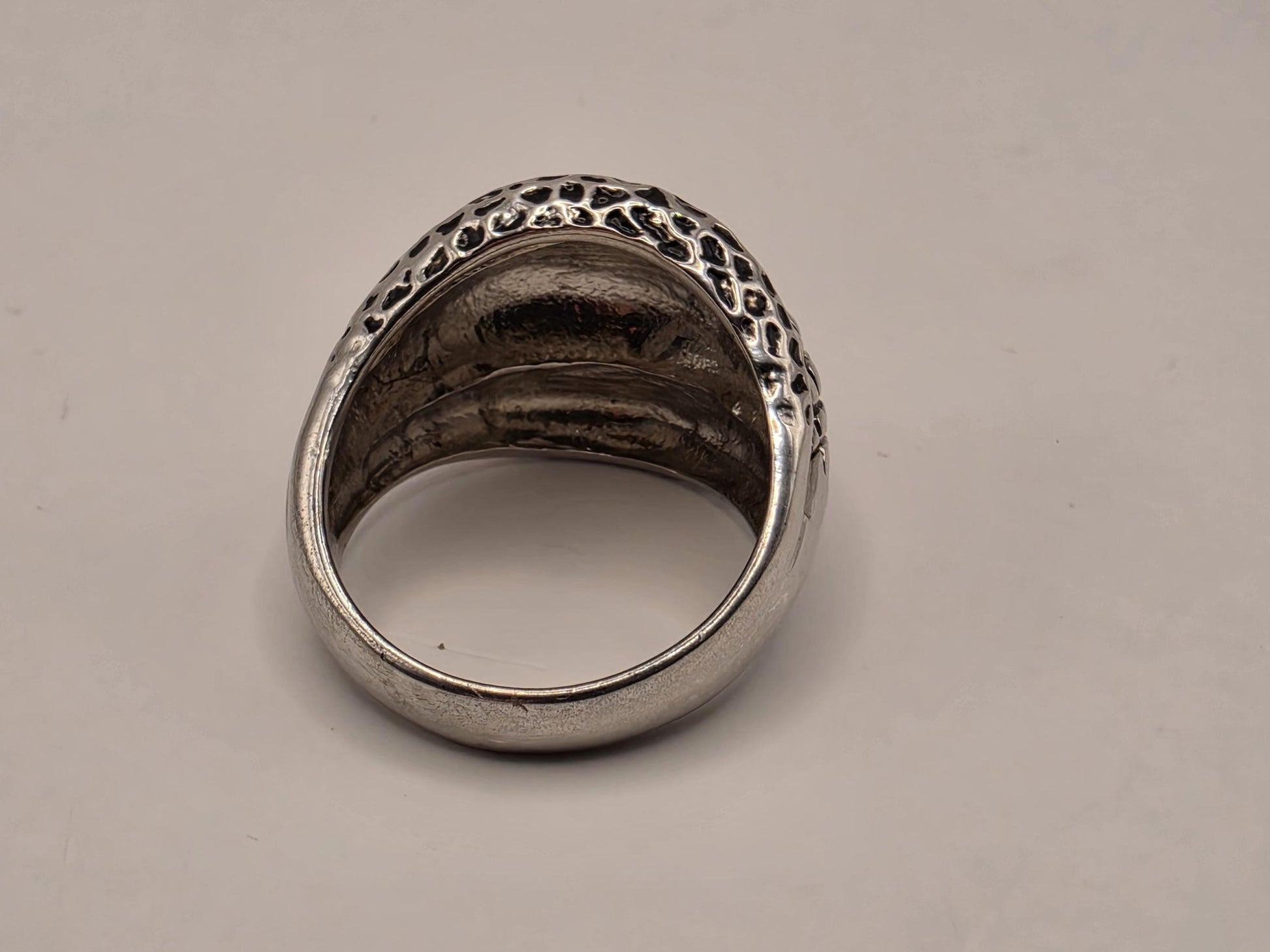 Solid 925 Sterling Silver Braided Dome Ring Size 9 10.2 Grams Wide Oxidized Basket Weave Mens Unisex Statement Gift
