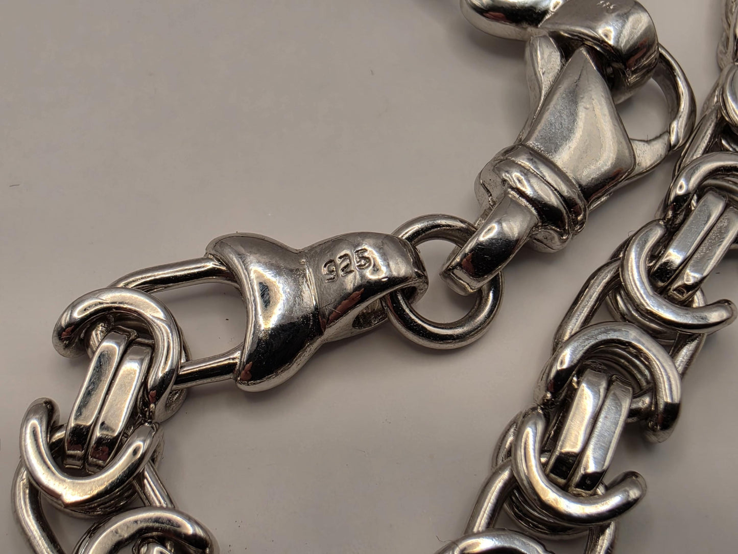 Sterling Silver Greek Key Chain Necklace 20 Inch 6mm 41.9 Grams Meander Link Double Lobster Clasp Men's Unisex Gift