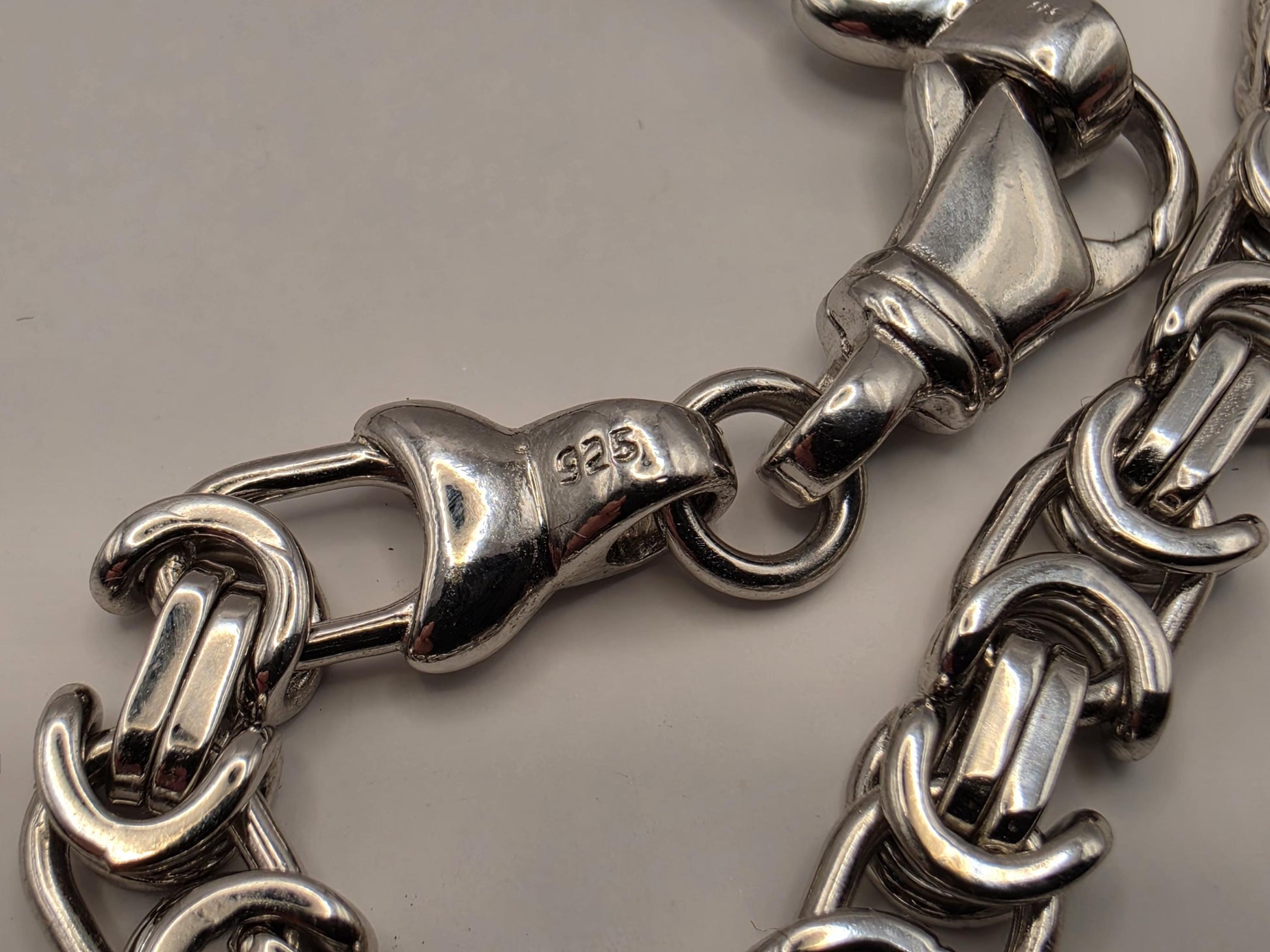Sterling Silver Greek Key Chain Necklace 20 Inch 6mm 41.9 Grams Meander Link Double Lobster Clasp Men's Unisex Gift