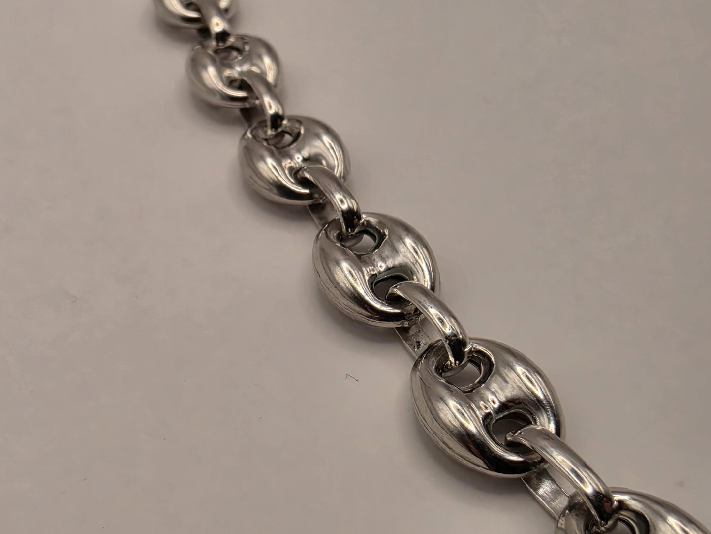 Sterling Silver Puffed Mariner Chain Necklace 22.75 Inch 9mm 34.5 Grams Anchor Link Men's Unisex Statement Gift